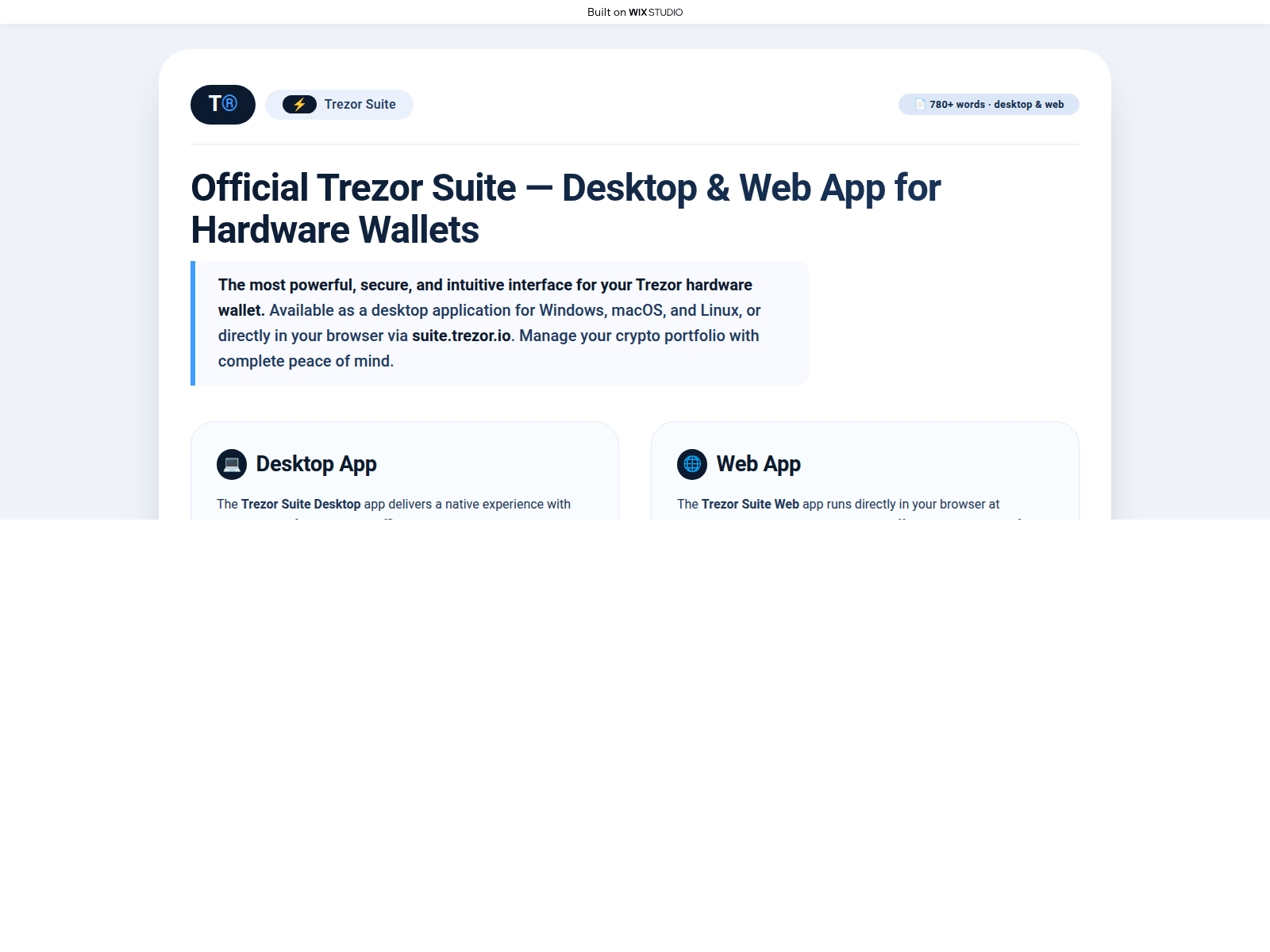 Screenshot of suitesweb-trexro.wixstudio.com