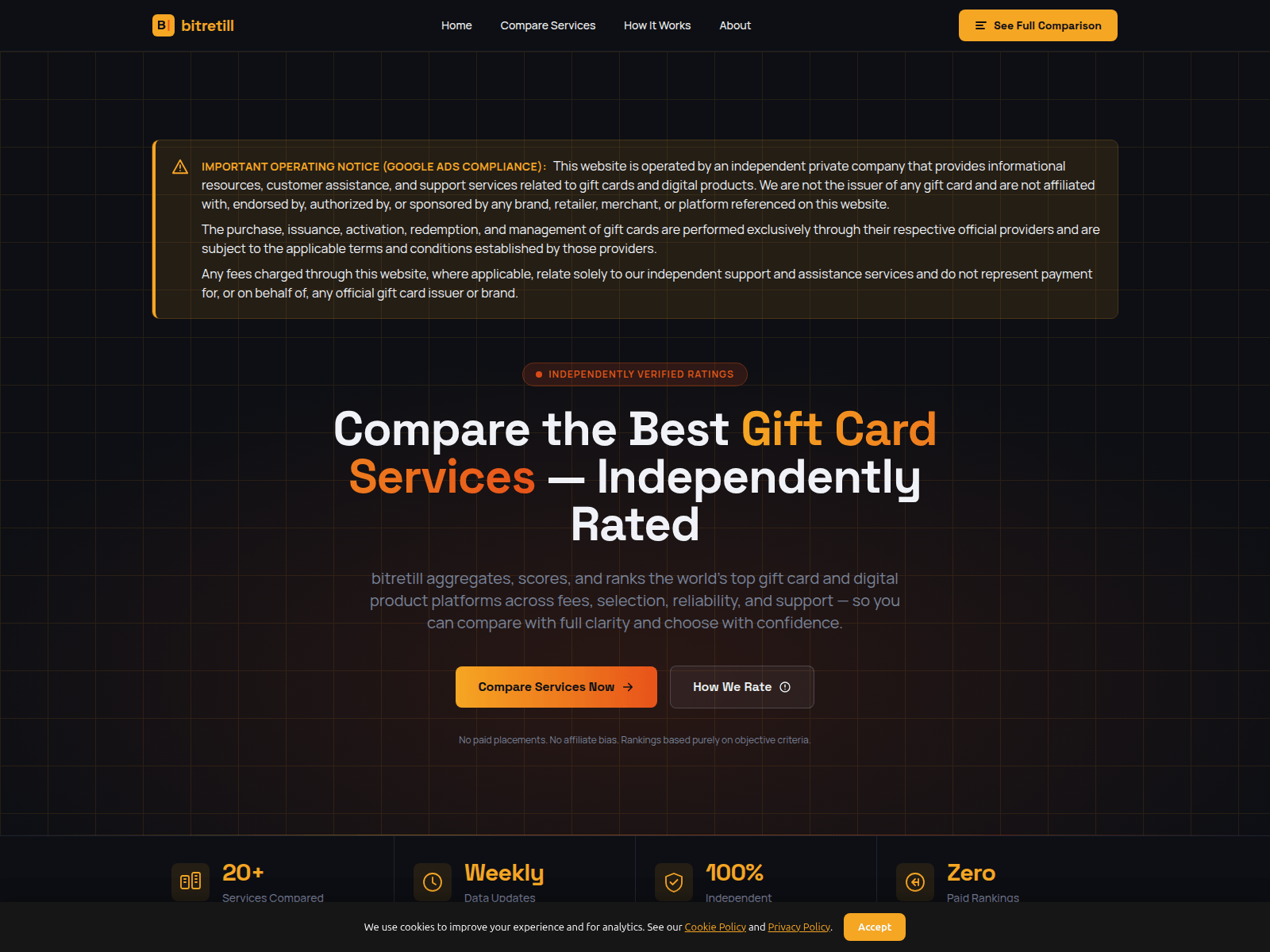 Screenshot of bitretill.com