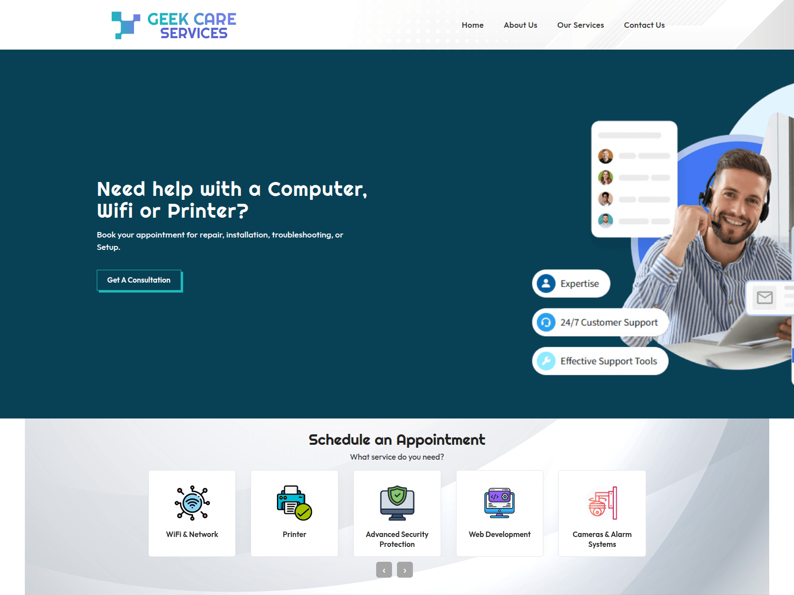 Screenshot von geekcareservicesinc.com