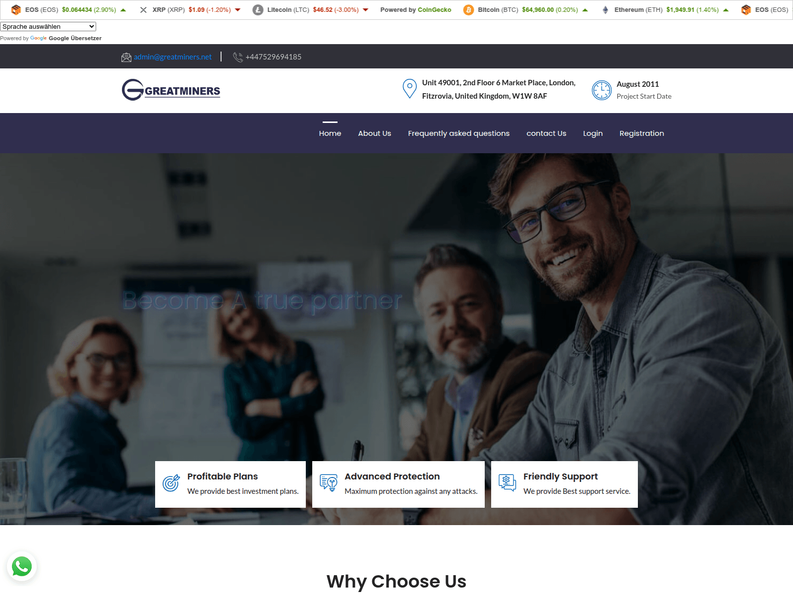 Screenshot of greatminers.net