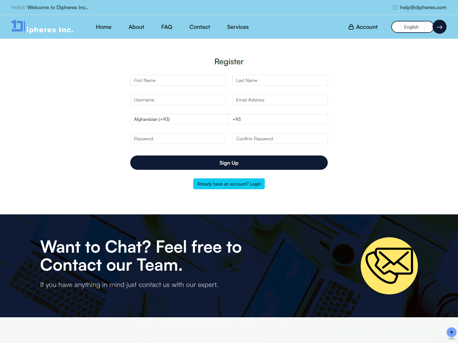 Screenshot of dipherex.com