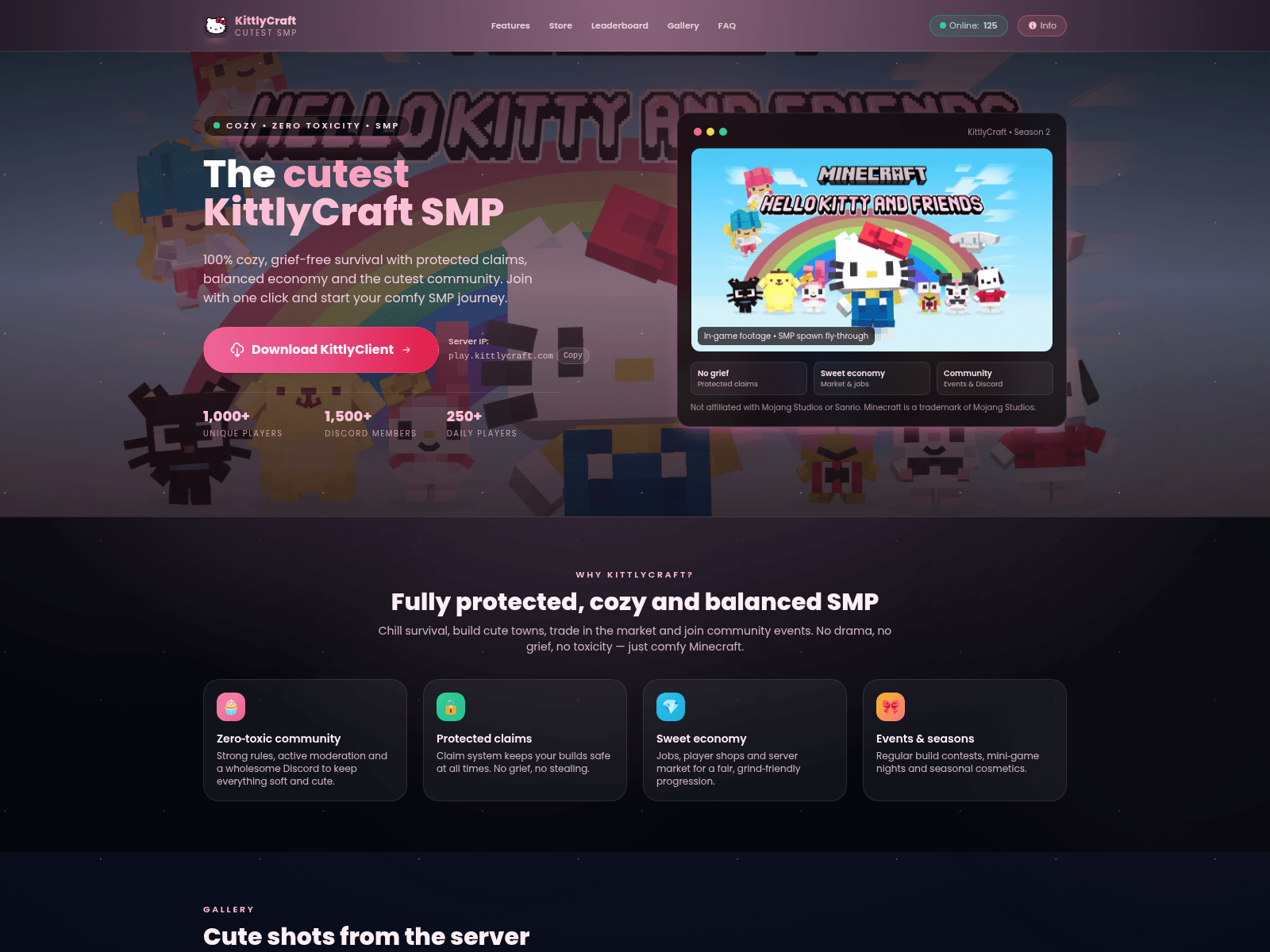 Screenshot of kittlycraft.com