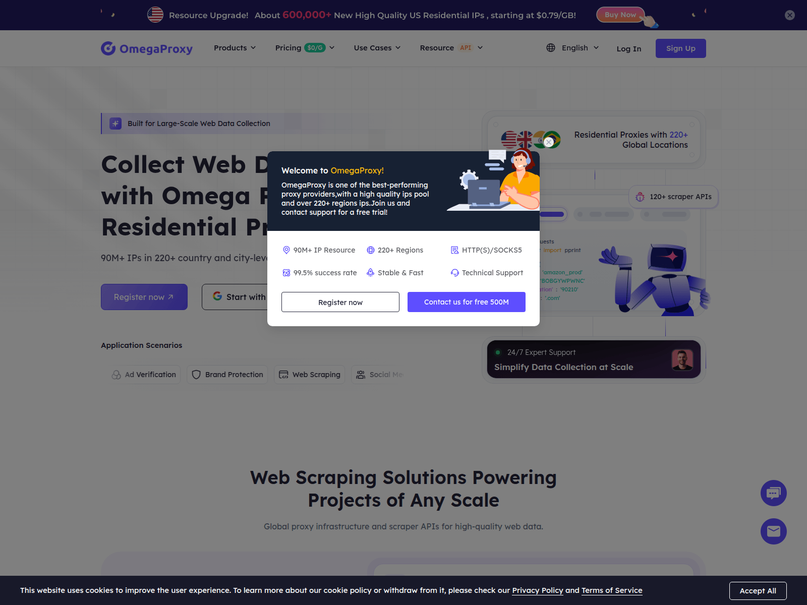 Screenshot of omegaproxy.com