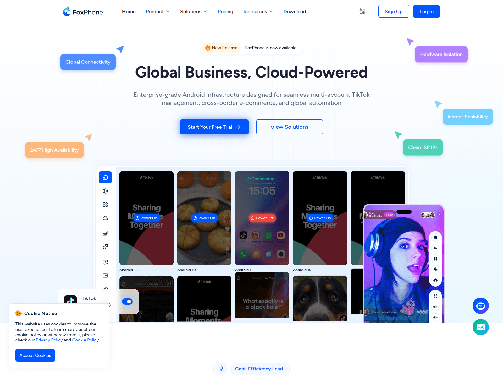 Screenshot of foxphone.io