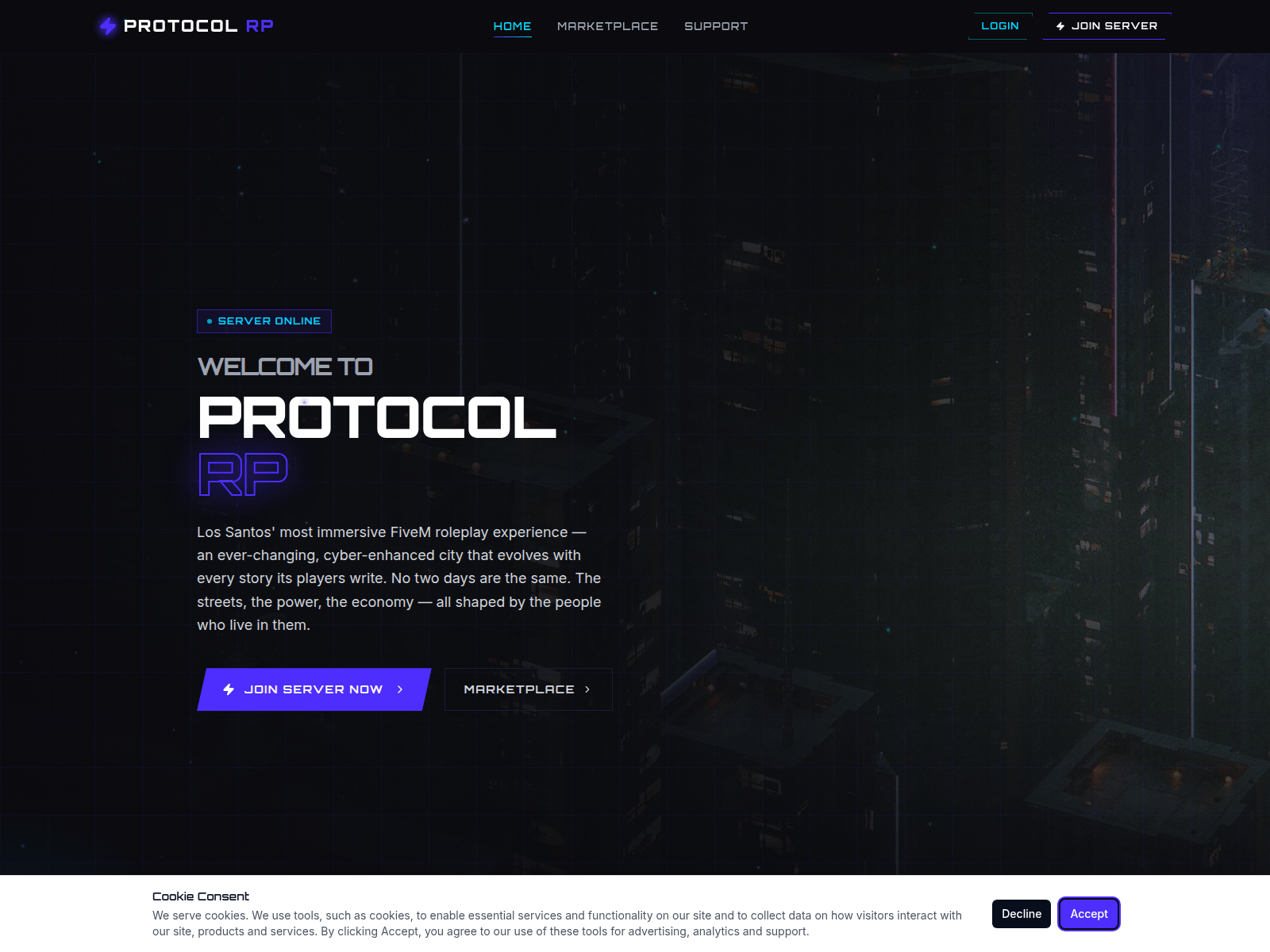 Screenshot of protocol-rp.com