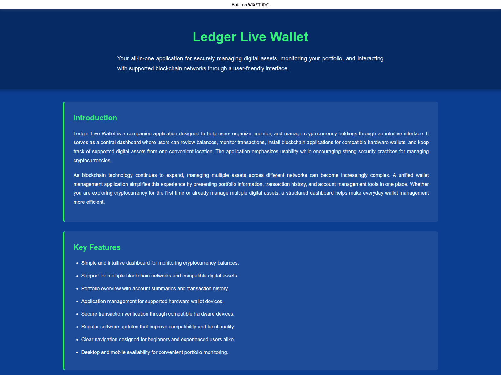 Screenshot of learn-livepage.wixstudio.com