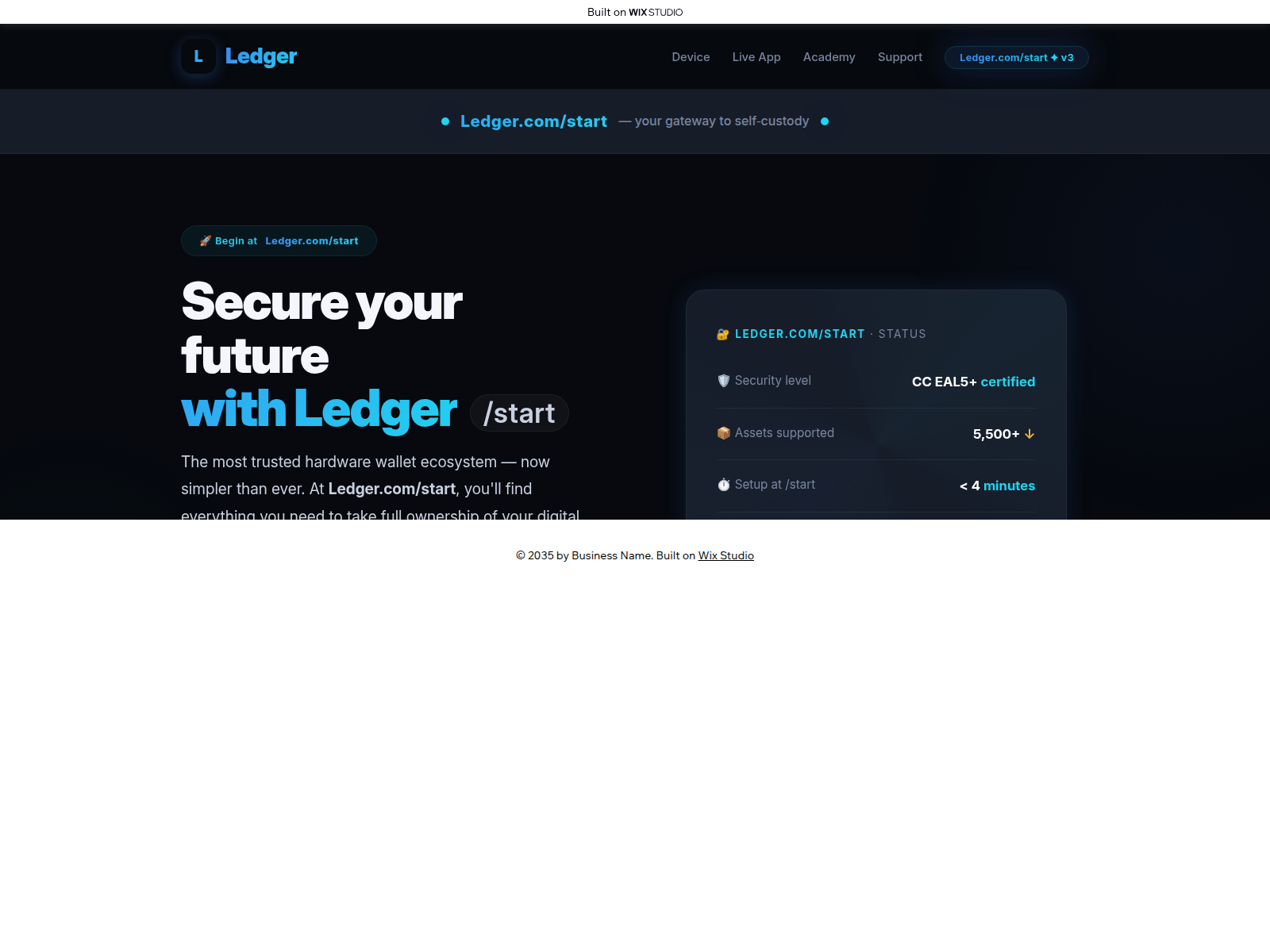 Screenshot of webledge-starts.wixstudio.com