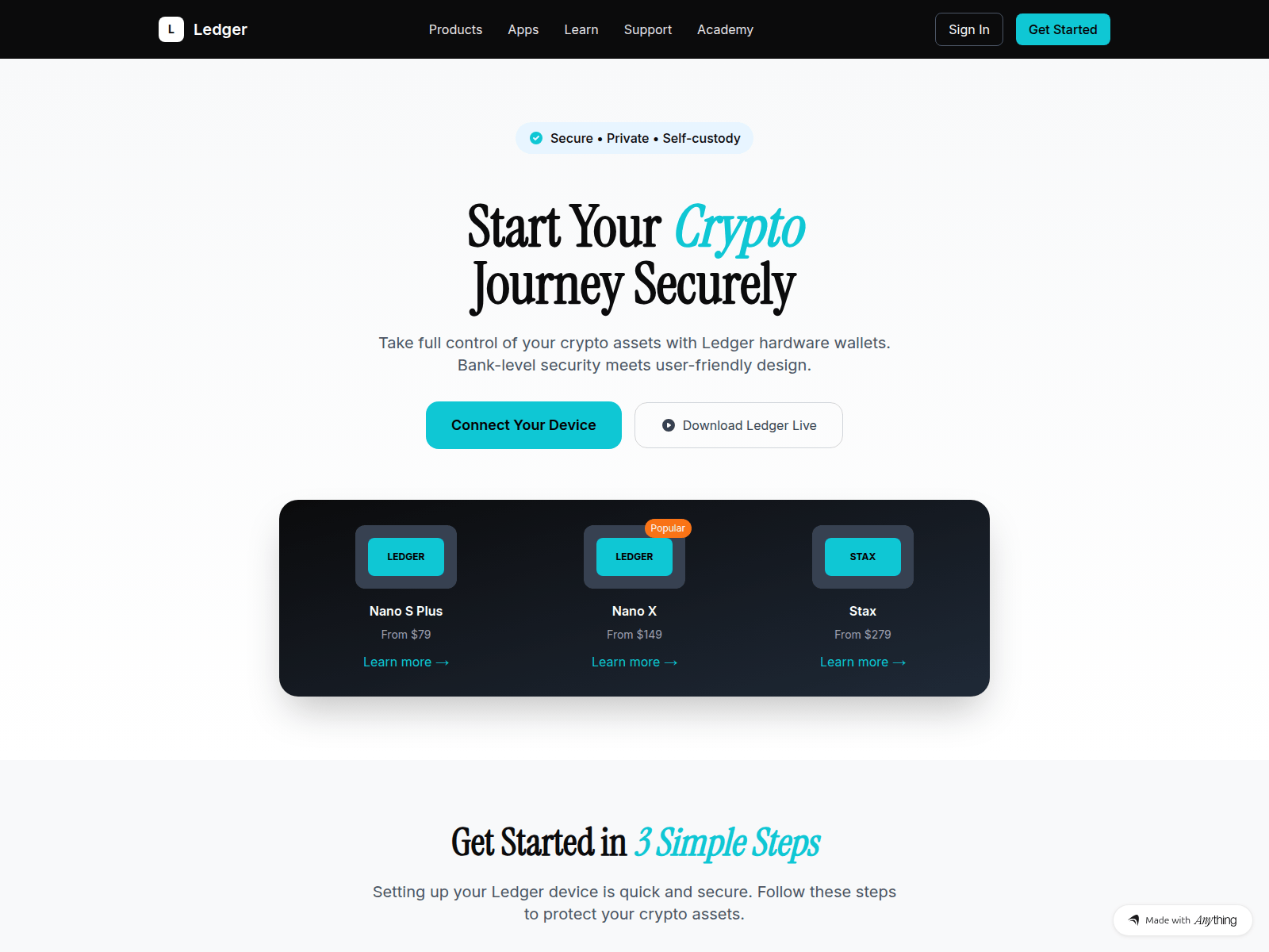 Screenshot of eng-ledgrstart.created.app