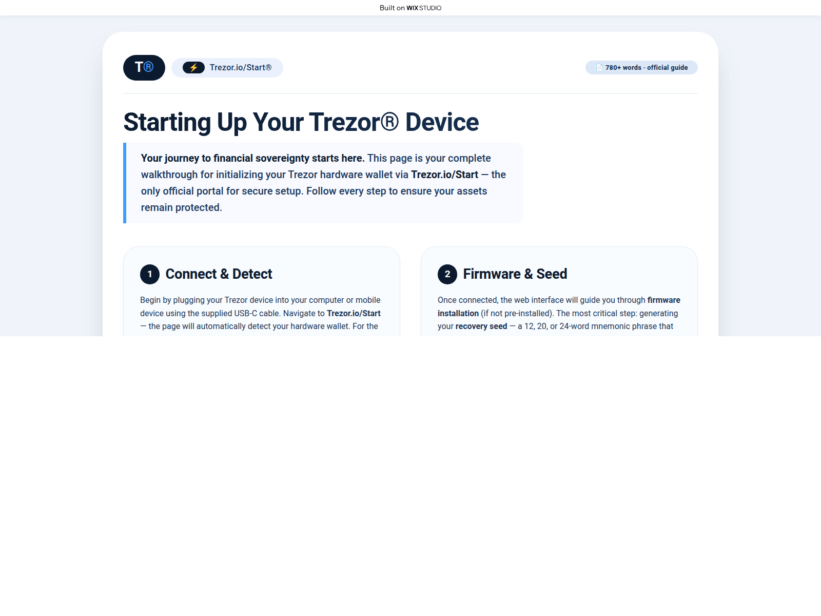 Screenshot of trezrer-startin.wixstudio.com