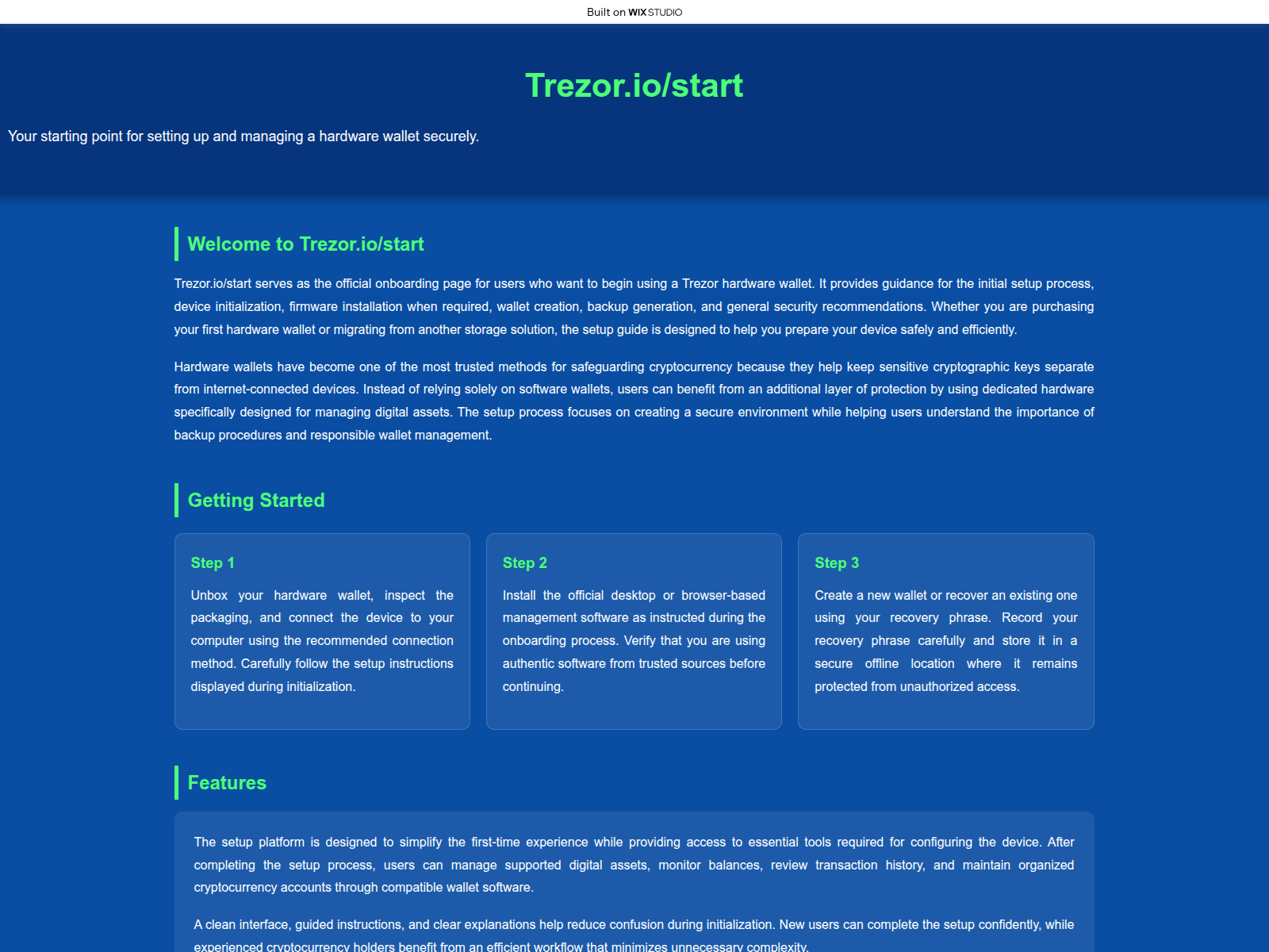 Screenshot of online-trezriocdn.wixstudio.com