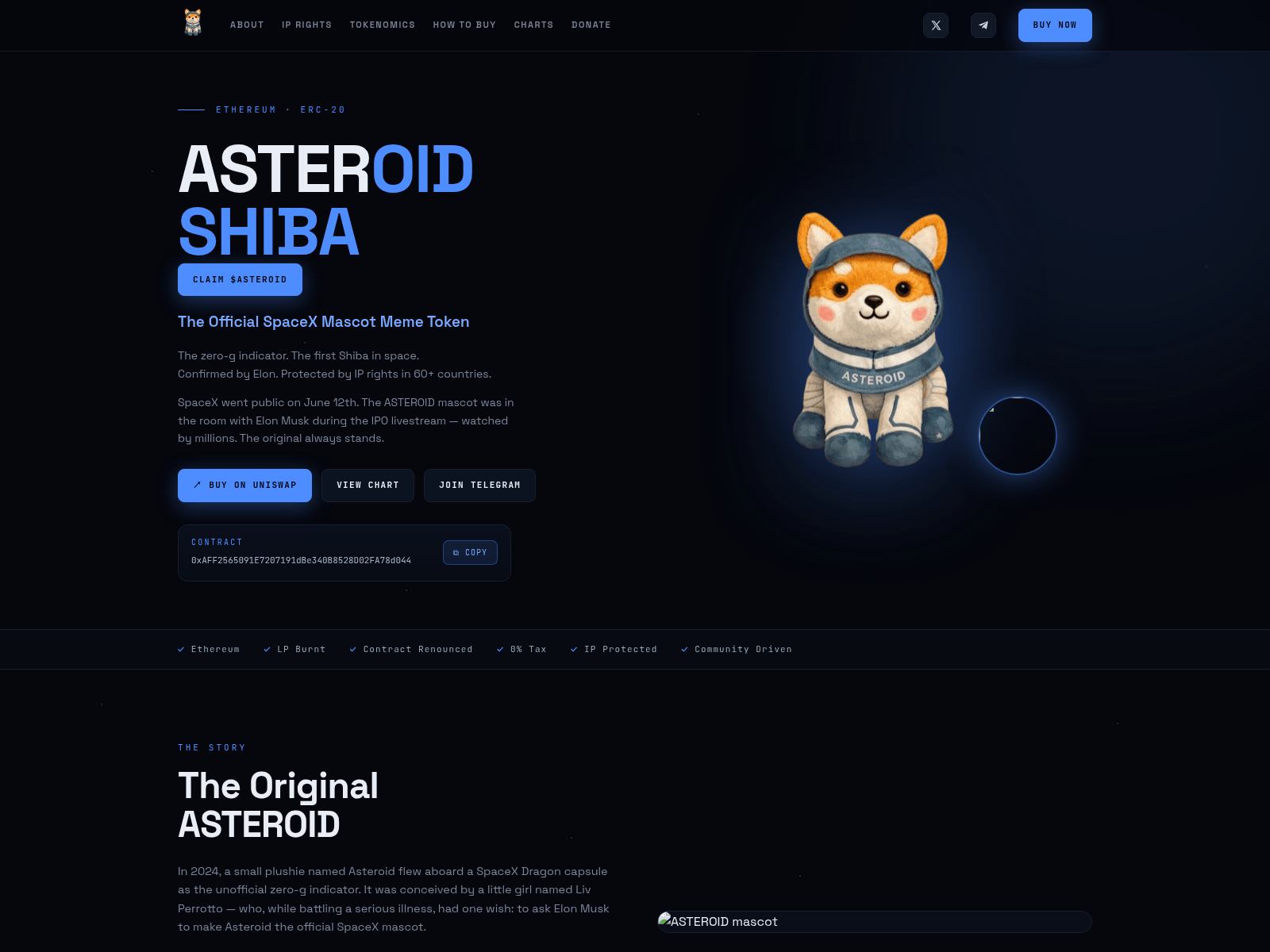 Screenshot of asteroidog.info