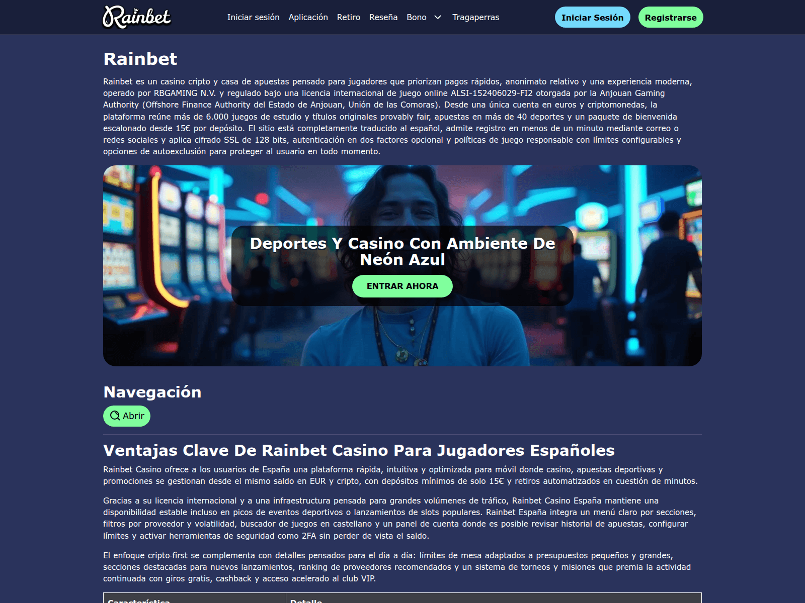 Screenshot of rainbetcasino.bet