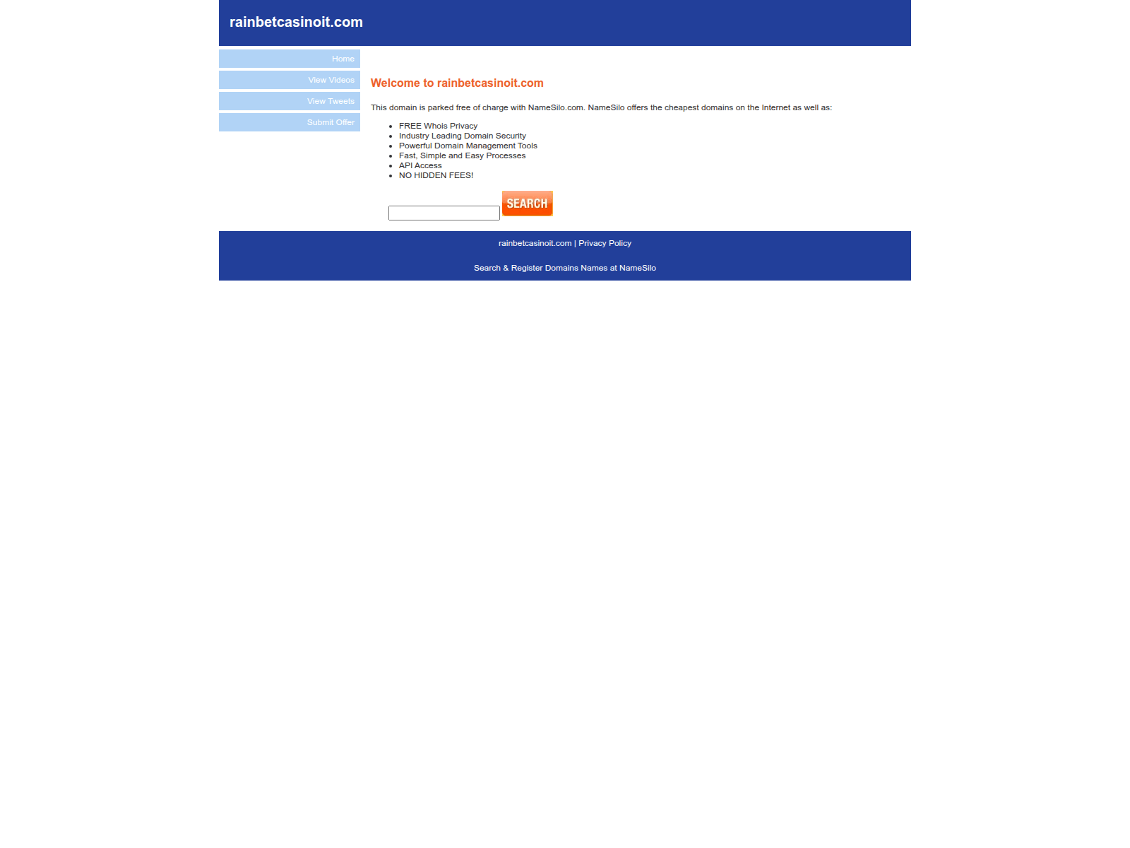Screenshot of rainbetcasinoit.com