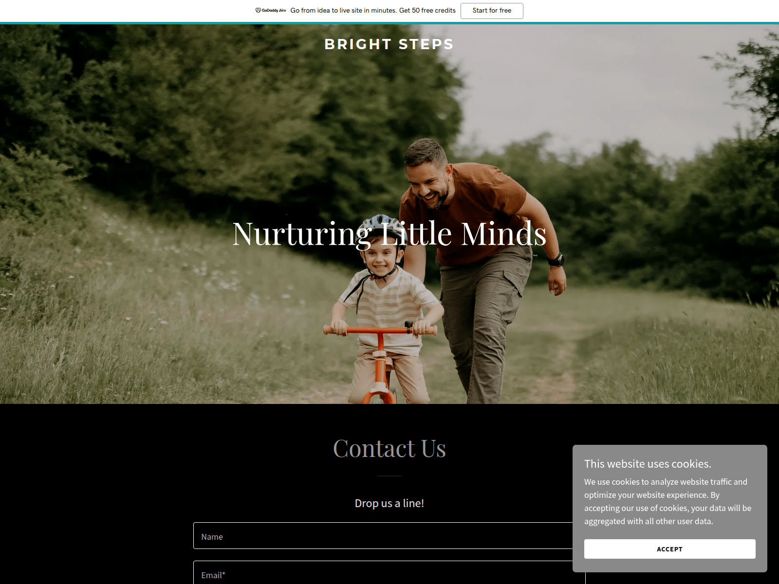Screenshot of brightsteps-x.com