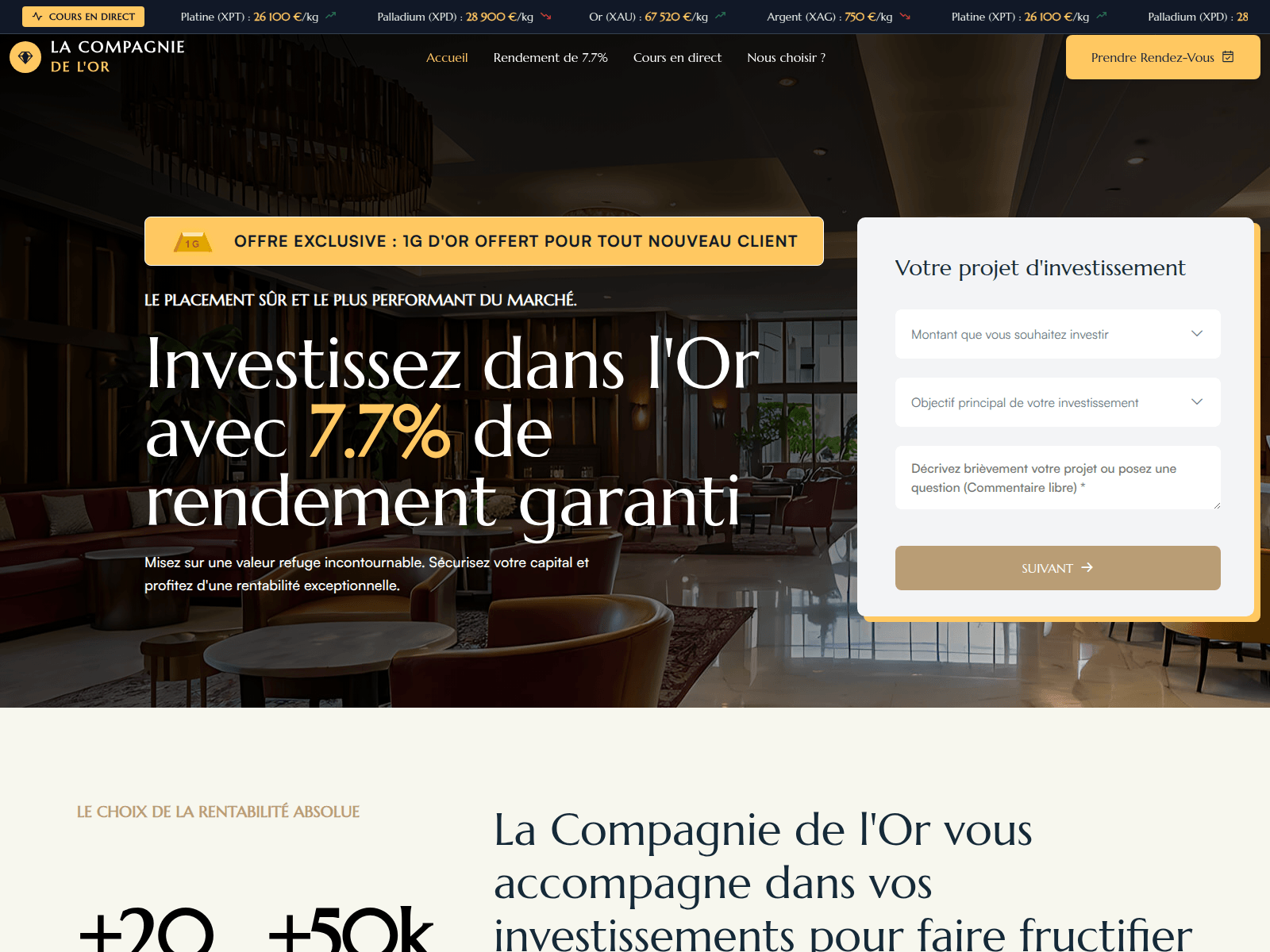 Screenshot of gold-compagnie.com