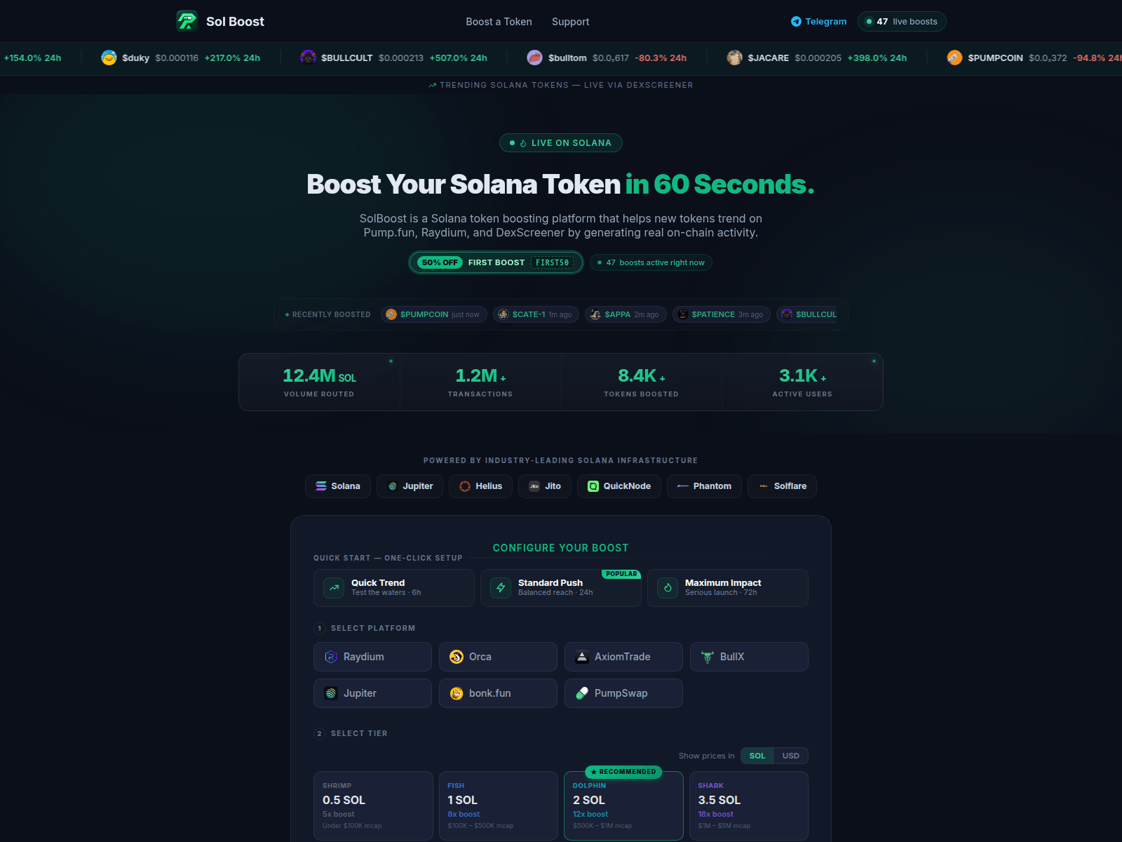 Screenshot of solboost.xyz