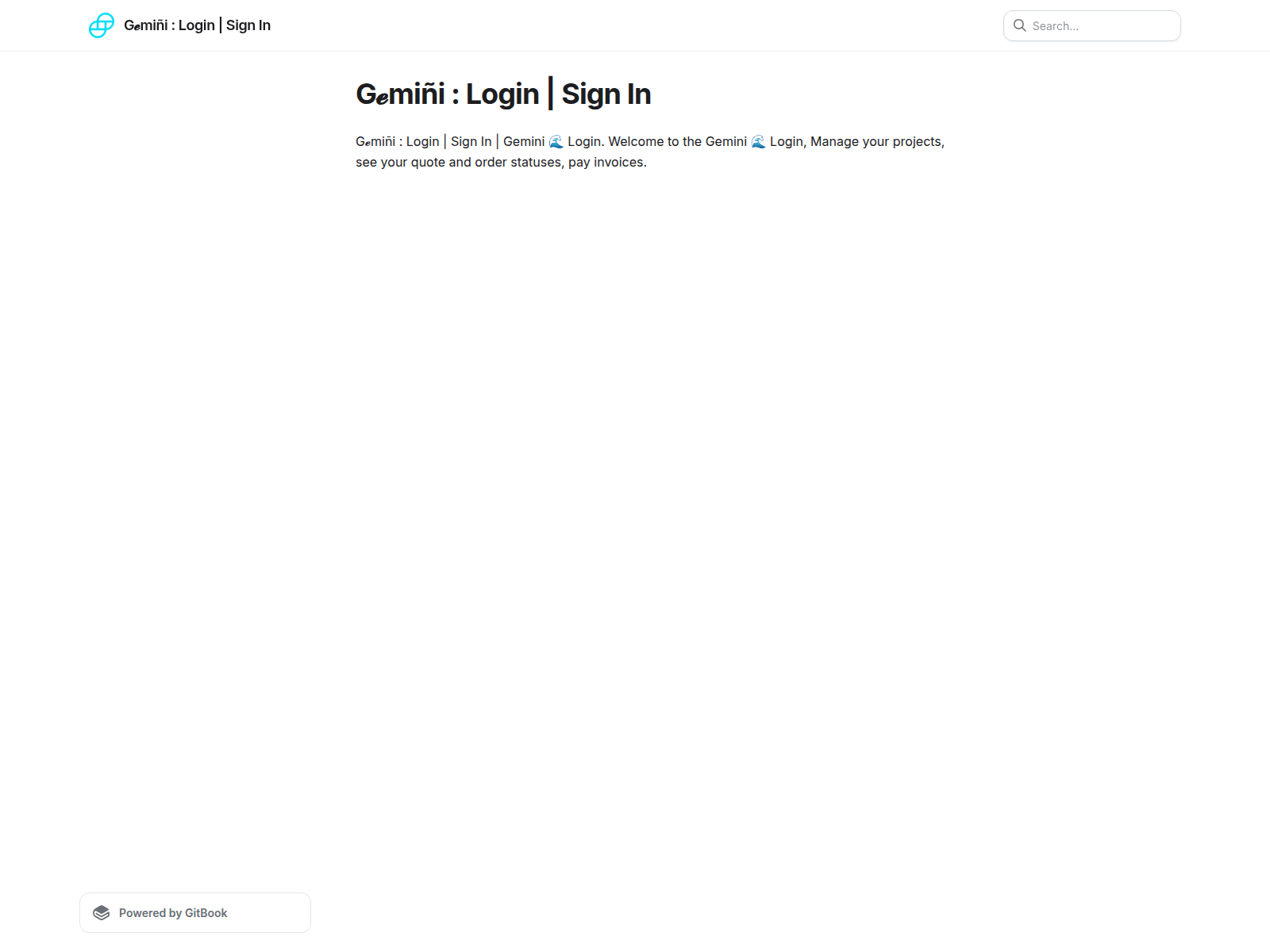 Screenshot of gieminiilogin.gitbook.io