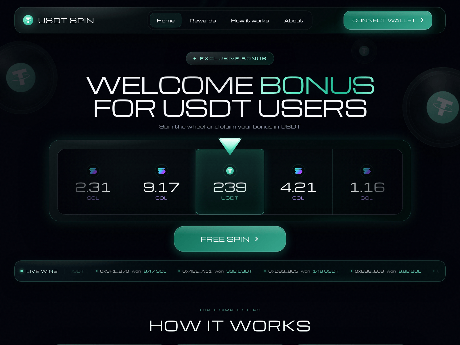 Screenshot of usdwin.app