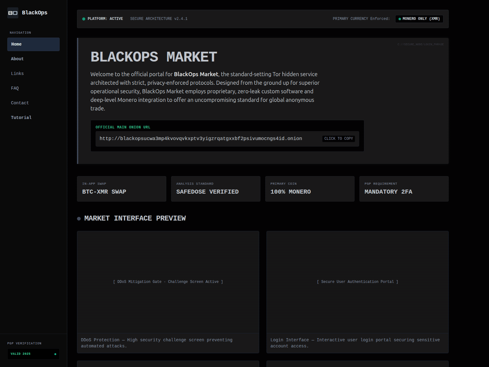 Screenshot of blackops-onion.cyou
