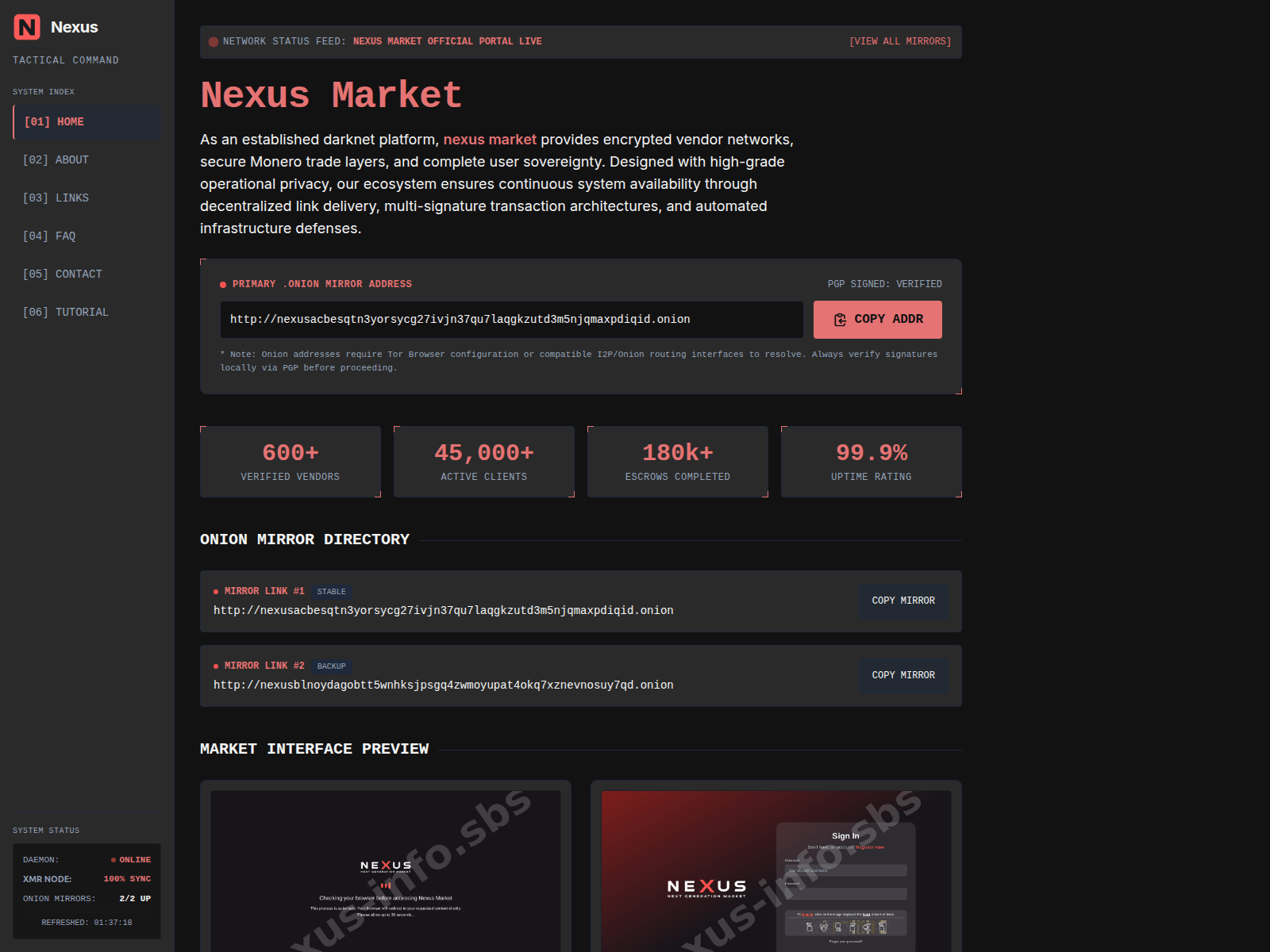 Screenshot of nexus-info.sbs