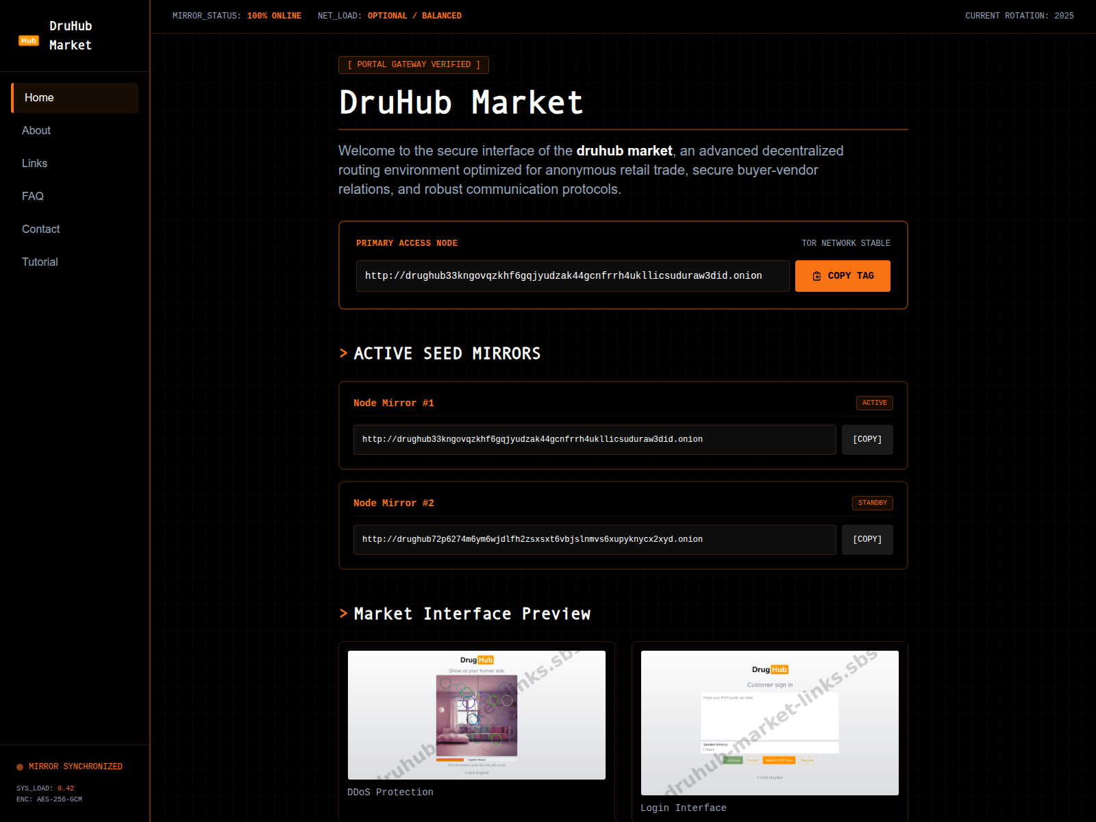 Screenshot of druhub-market-links.sbs