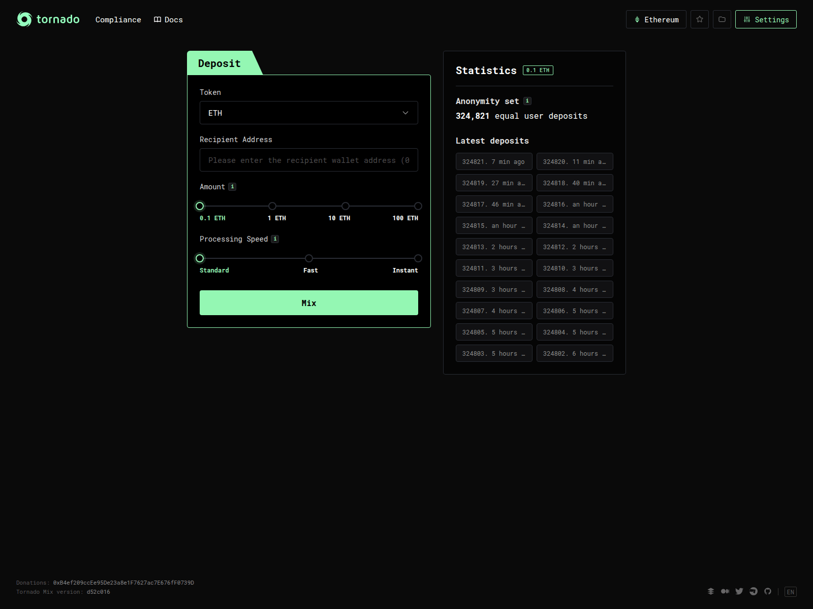 Screenshot of tornadocashapp.network