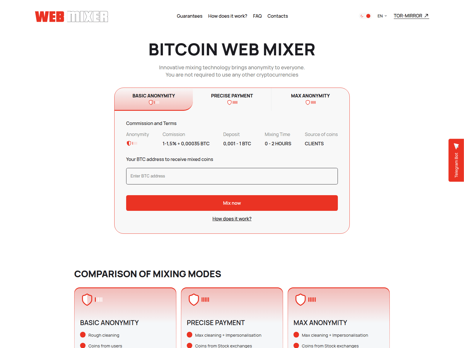 Screenshot of webmixer.live
