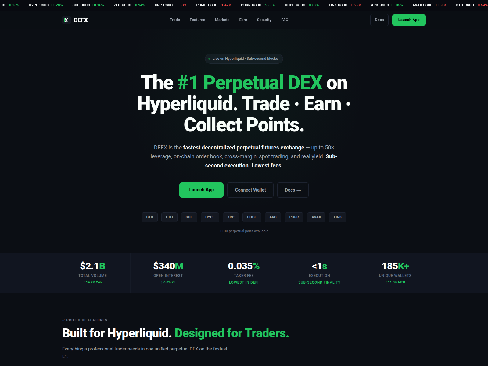 Screenshot of defx-perps.com