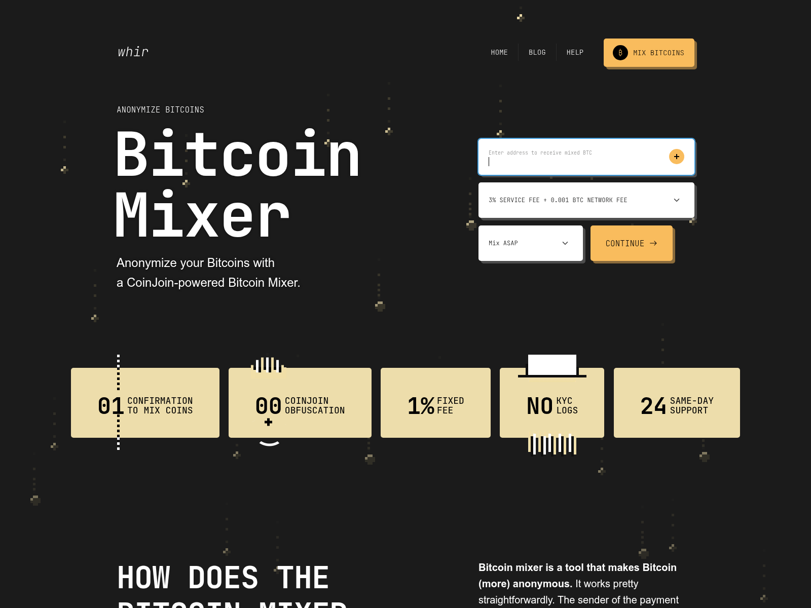 Screenshot of whir.cash
