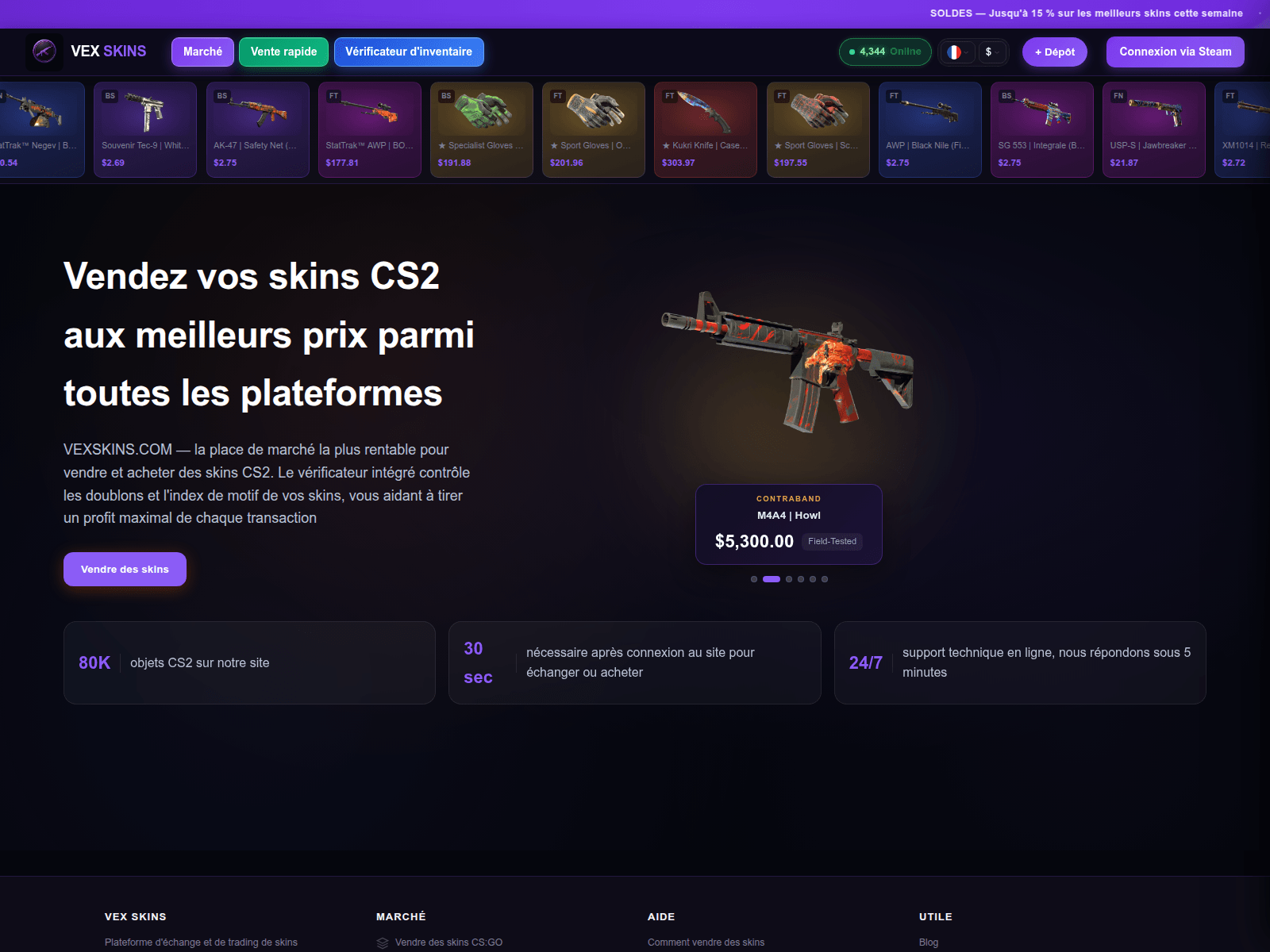 Screenshot of vexskins.com