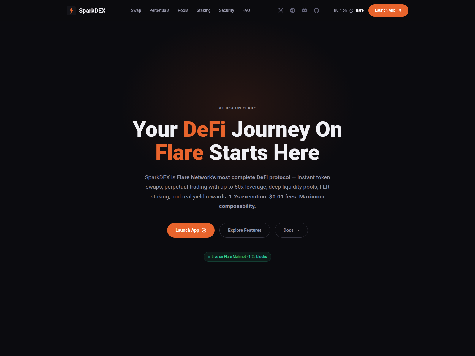 Screenshot of sparkdex-dex.com
