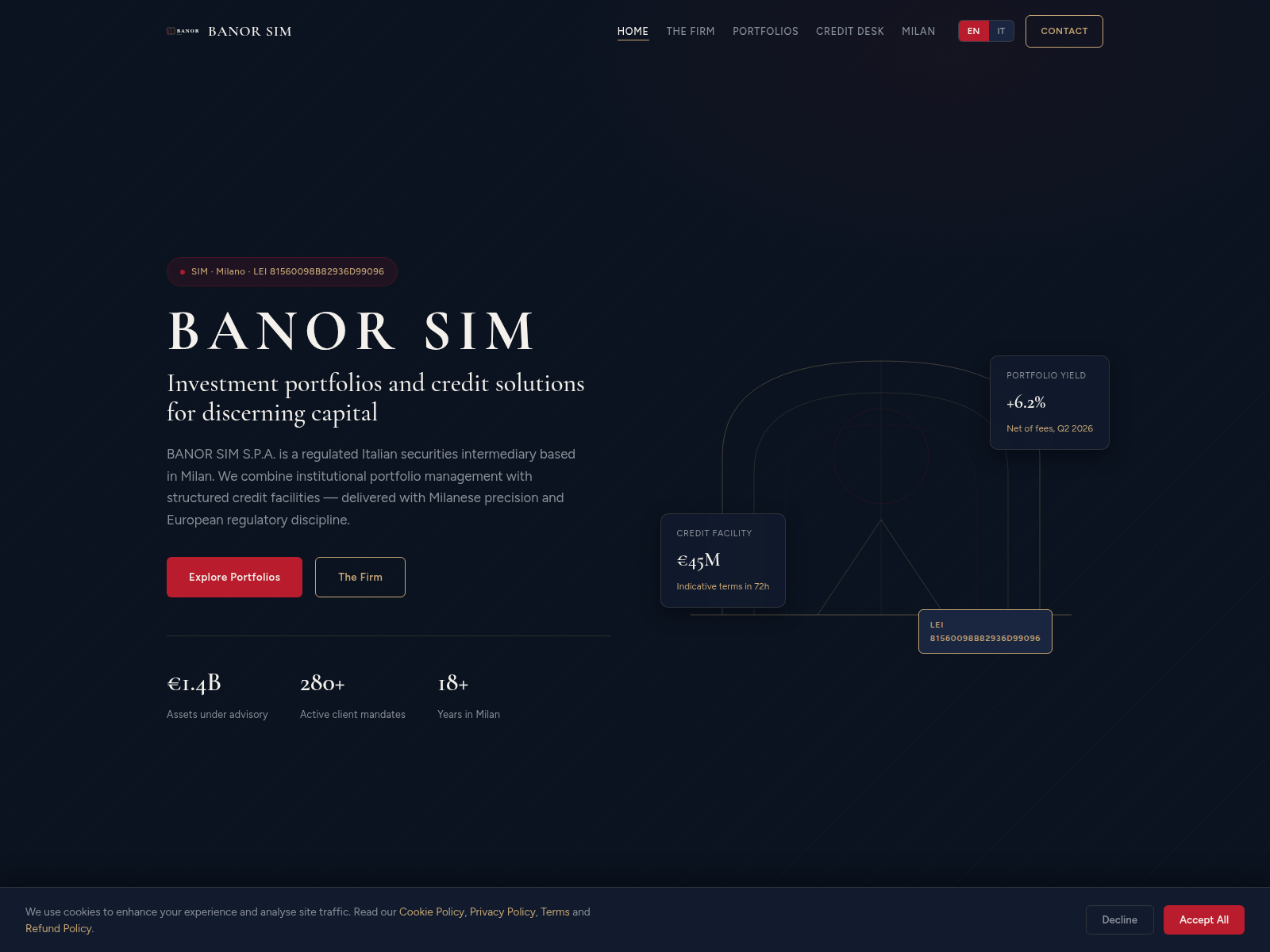 Screenshot of banor-sim-spa.com