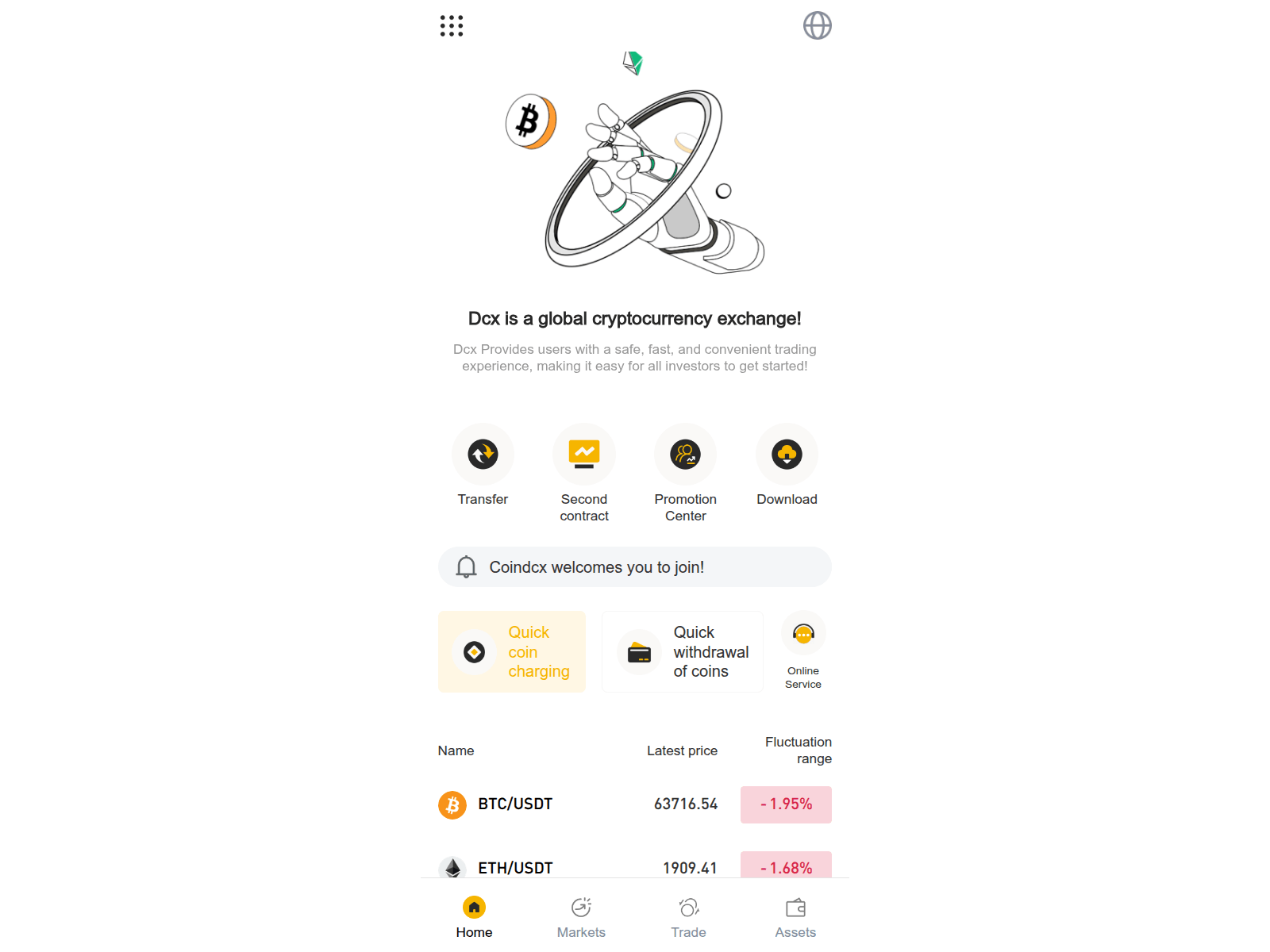 Screenshot of dcoinxc.com