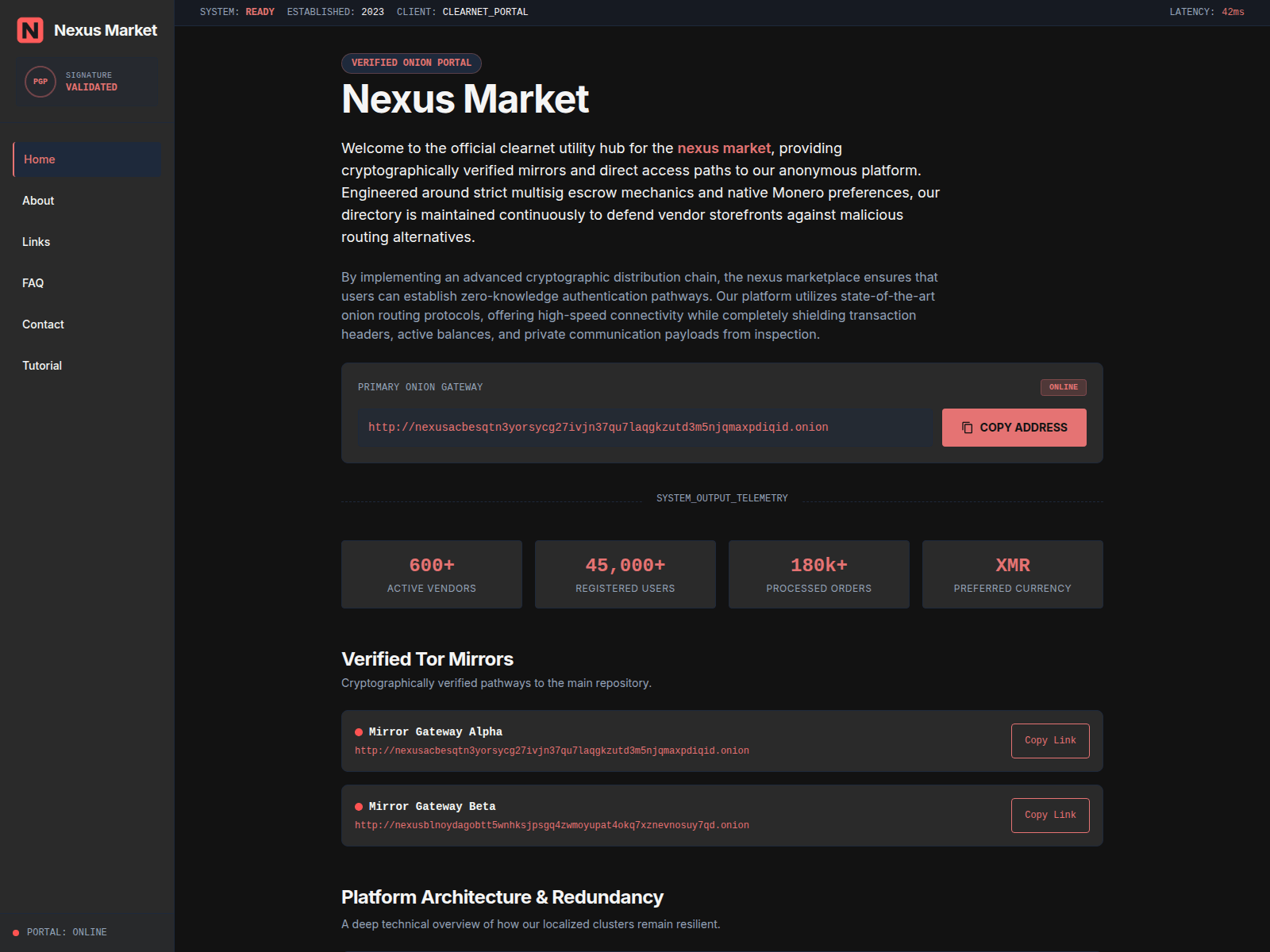 Screenshot of nexus-url.digital