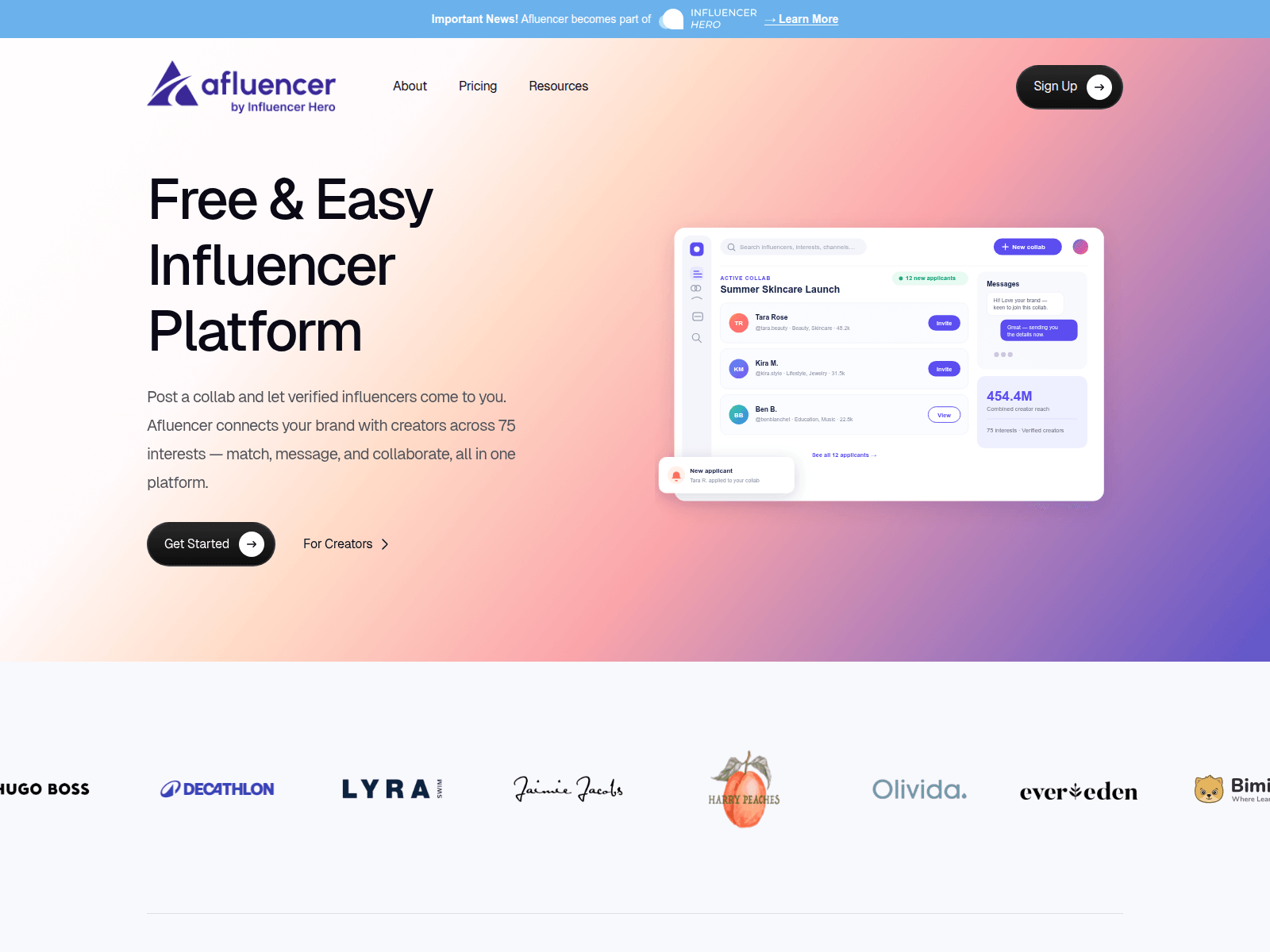 Screenshot of afluencer.net