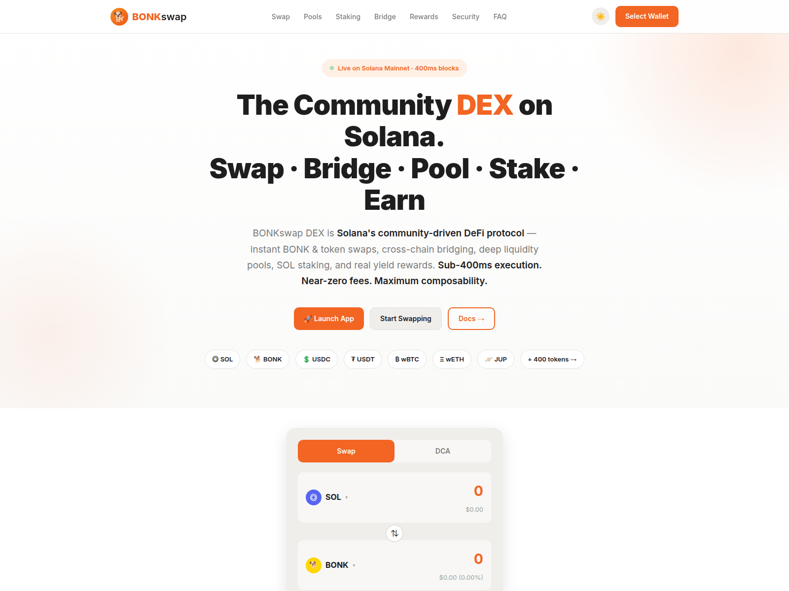 Screenshot of bonkswap-dex.com