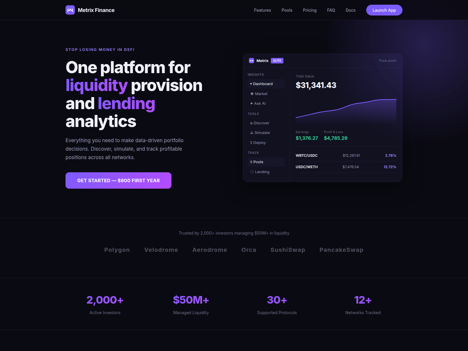 Screenshot of metrix-finance.com