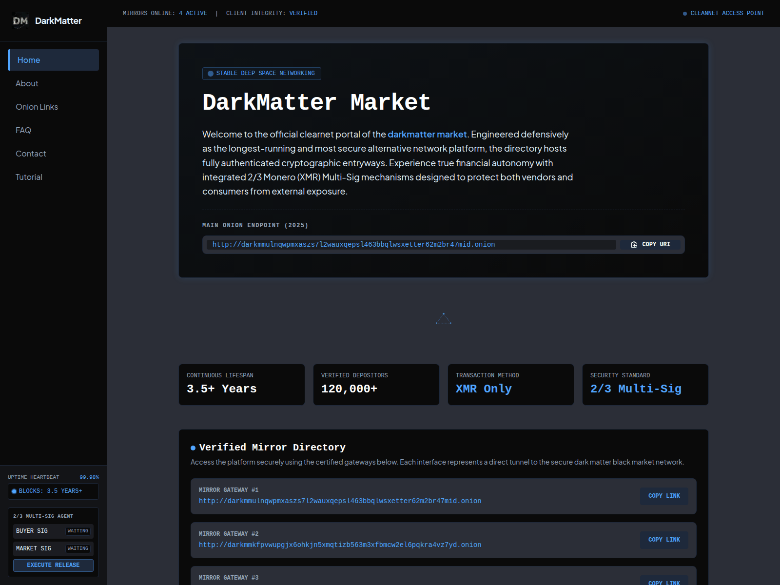 Screenshot of darkmatter-info.digital