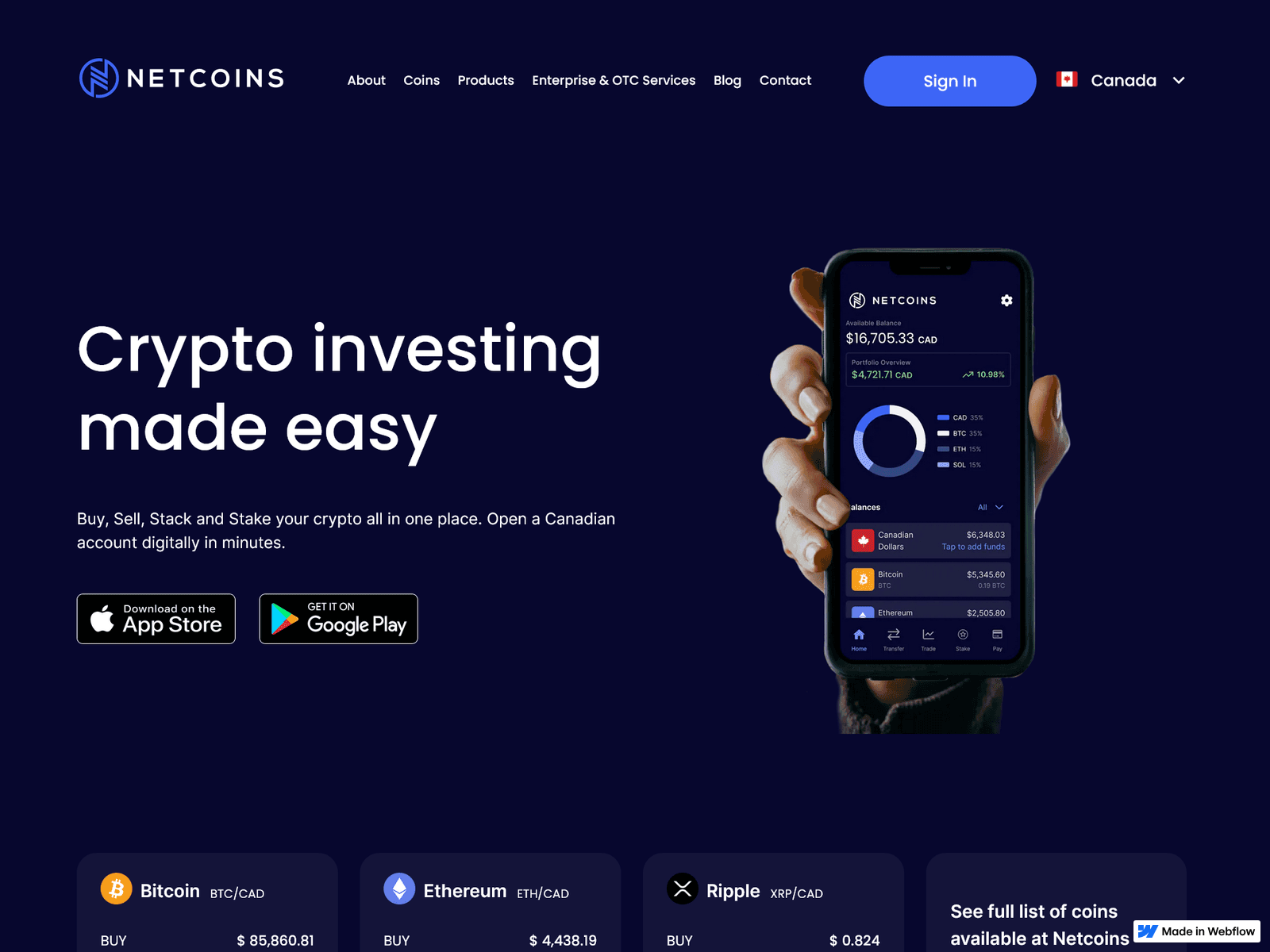 Screenshot of sso-ca-netcoins---autth.webflow.io