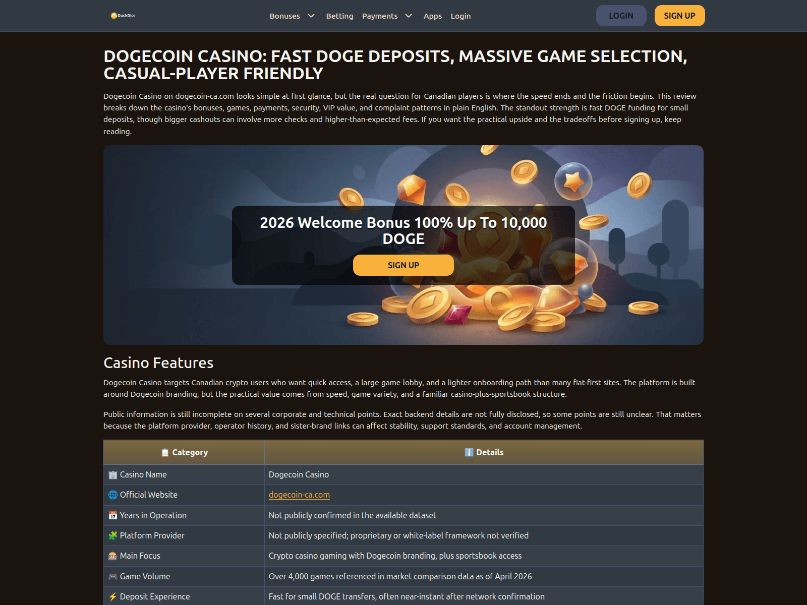 Screenshot of dogecoin-ca.com