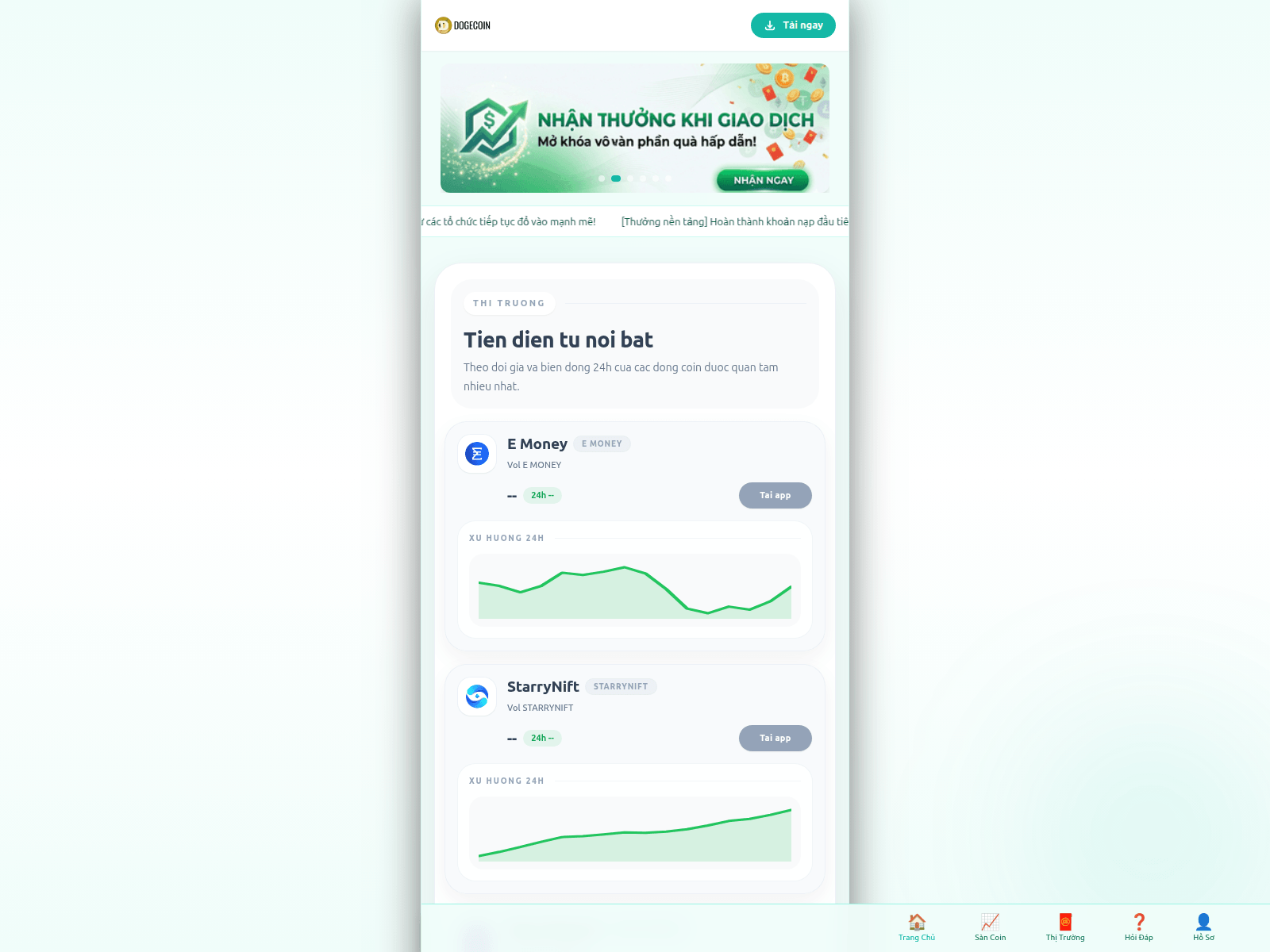 Screenshot of dogecoinprice.net