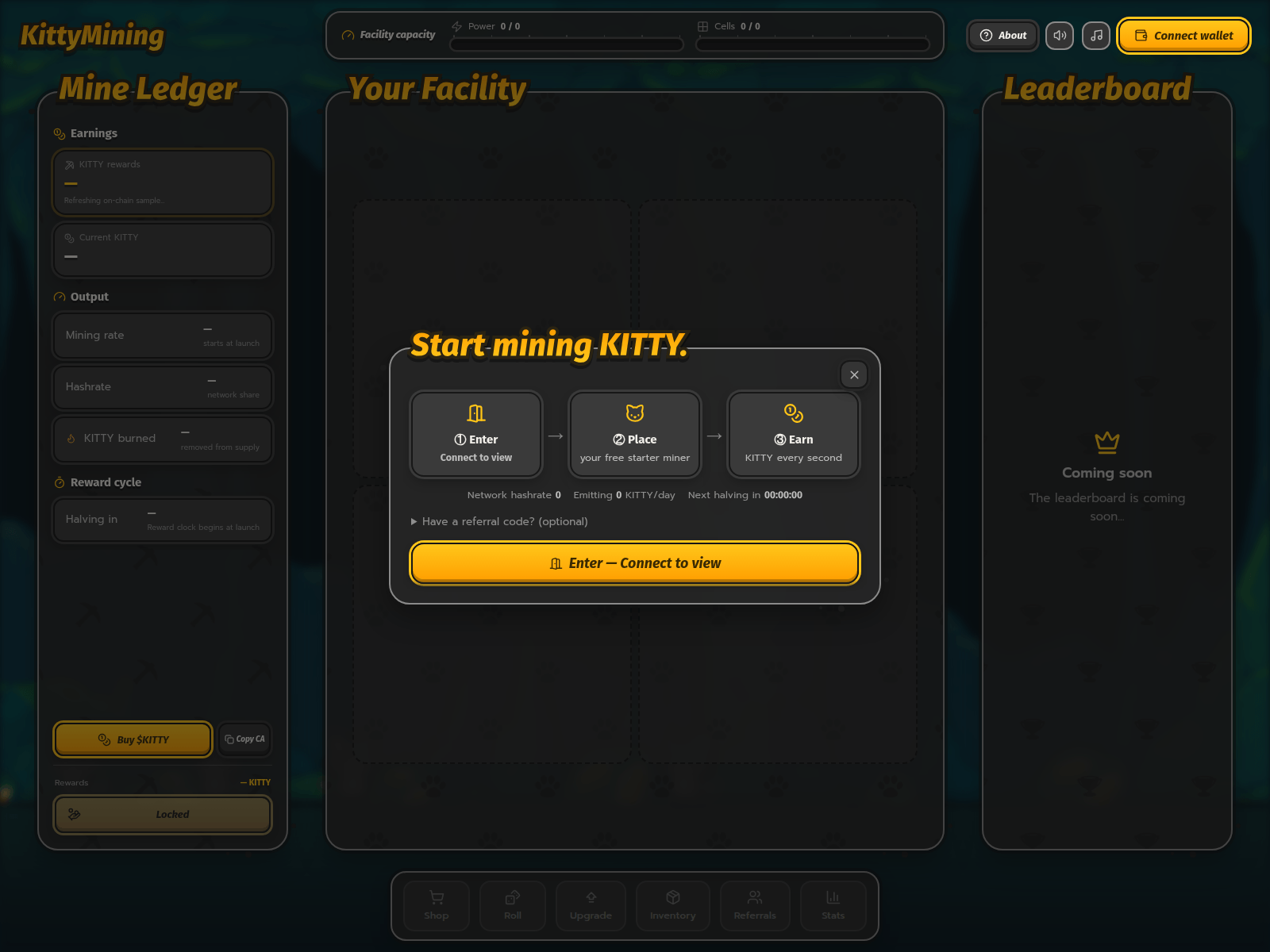 Screenshot of kittyminingfun.com