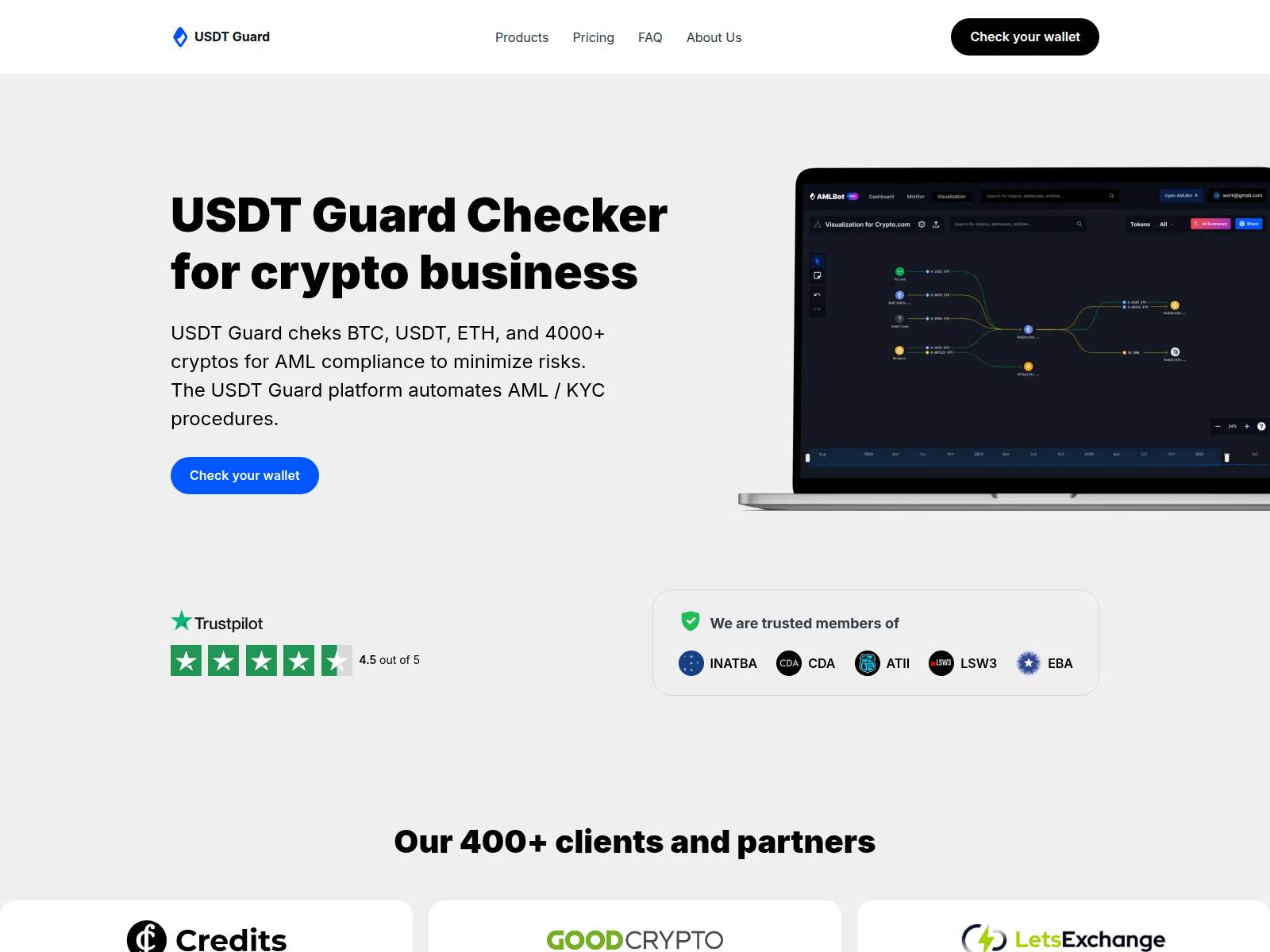 Screenshot of usdtguardaml.com