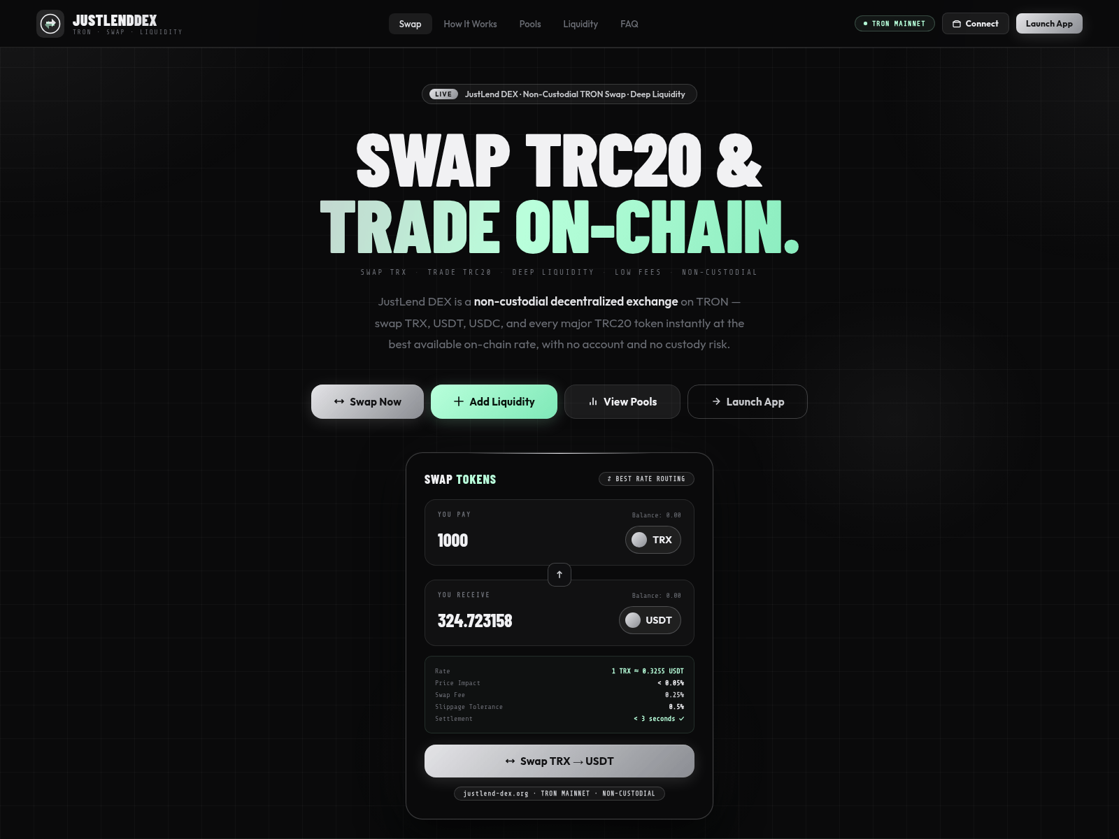 Screenshot of justlend-dex.org
