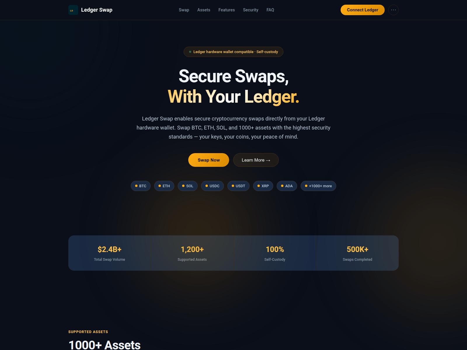 Screenshot of ledgerswap.fun