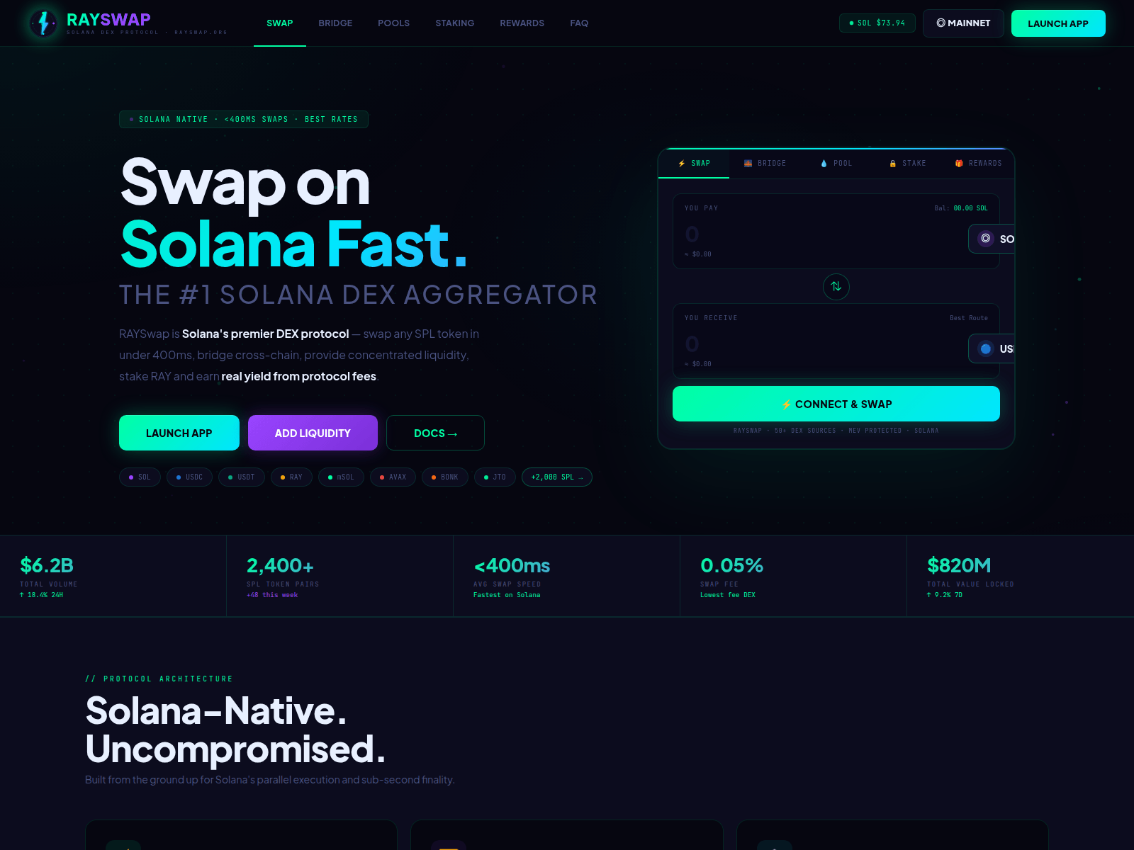 Screenshot of rayswap.org
