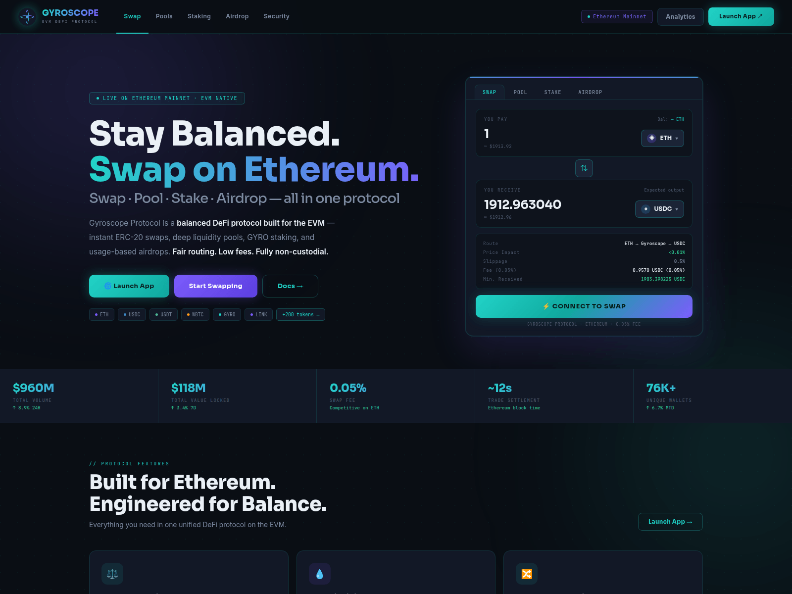 Screenshot of gyroscope-protocol.xyz