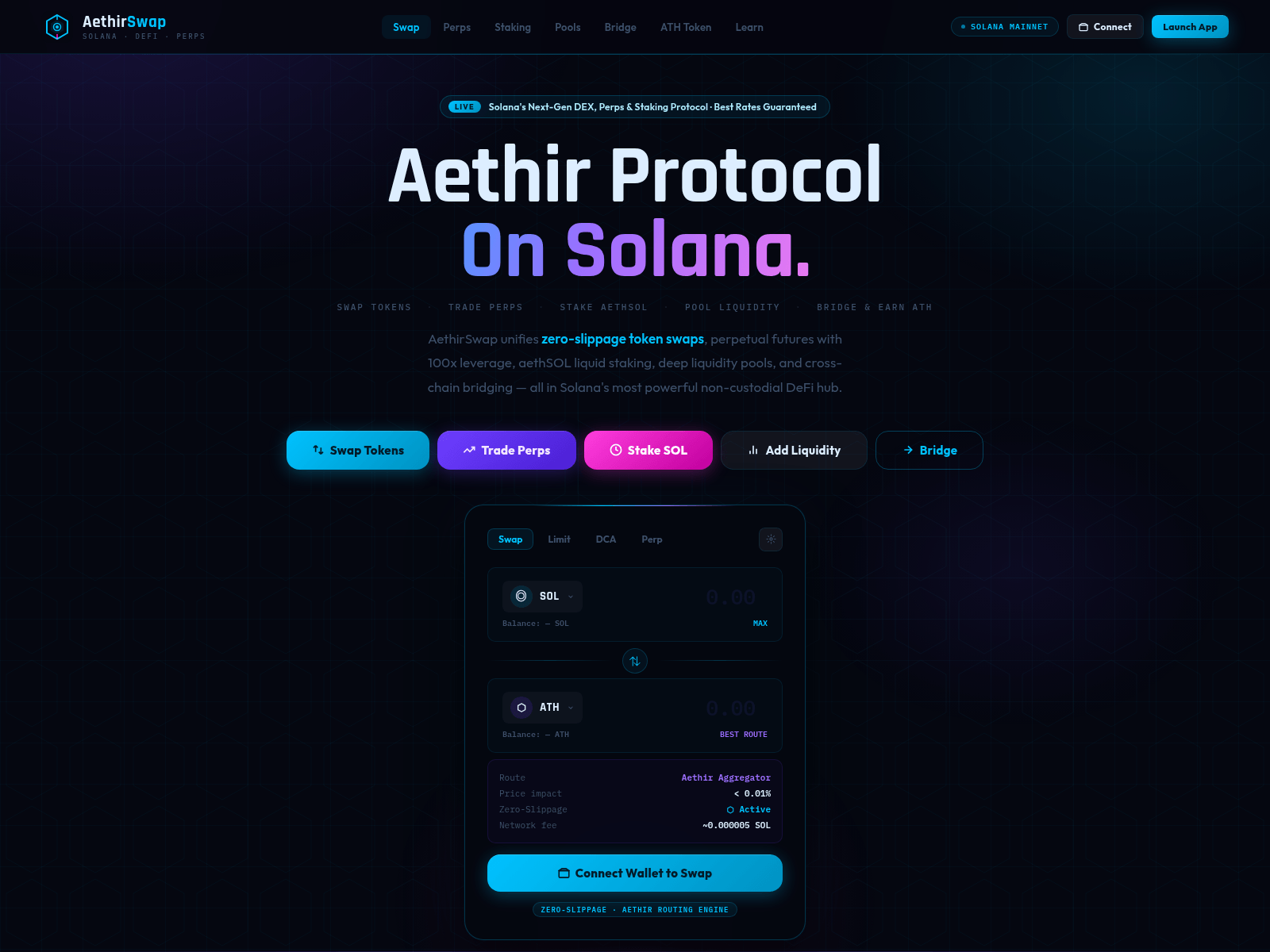 Screenshot of aethir-swap.xyz