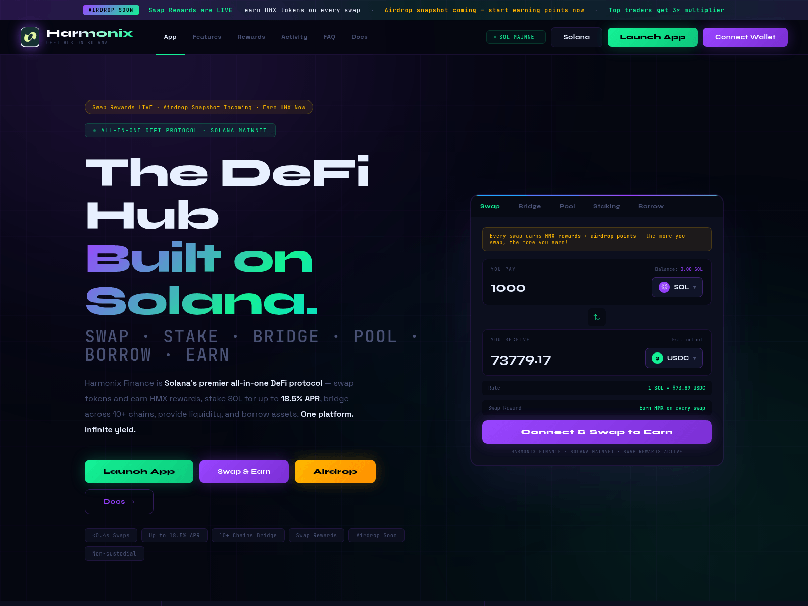 Screenshot of harmonix-fi.xyz