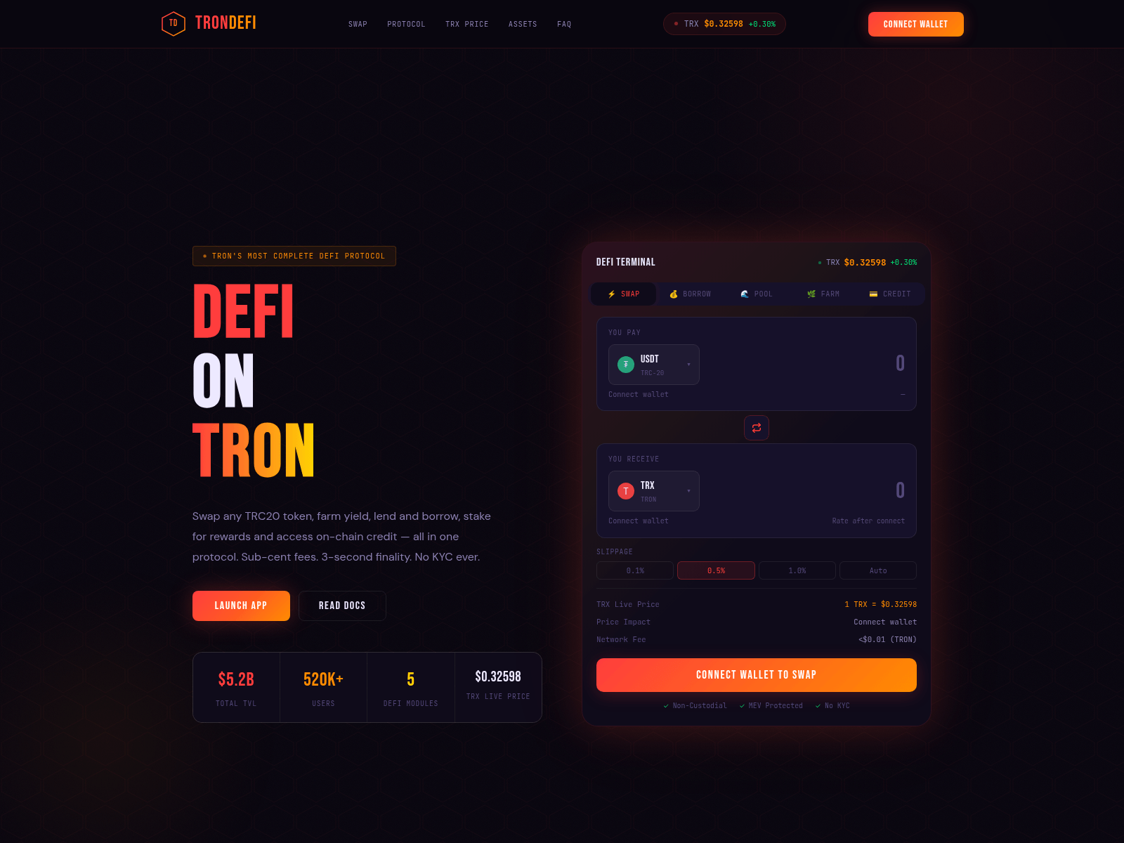 Screenshot of trondefi.fun